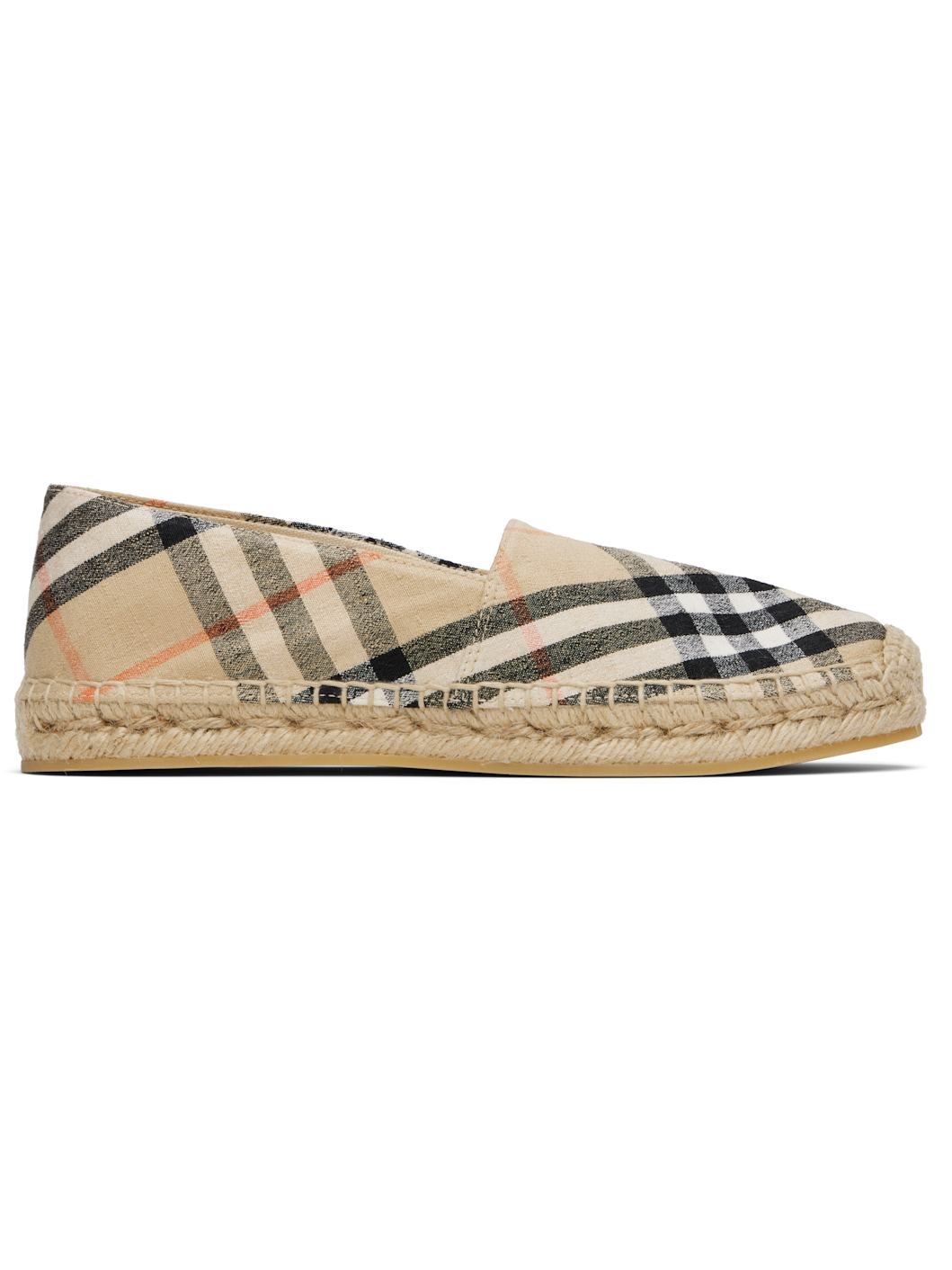 Beige Check Mews Espadrilles​ - 1