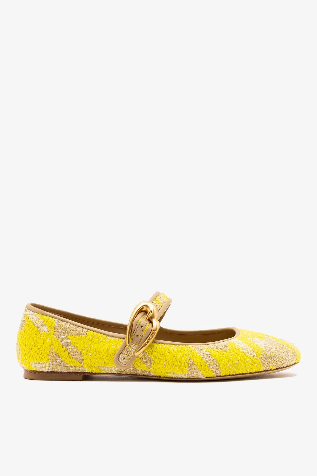 Verona Ballet Flat Yellow Printed Fabric - 1