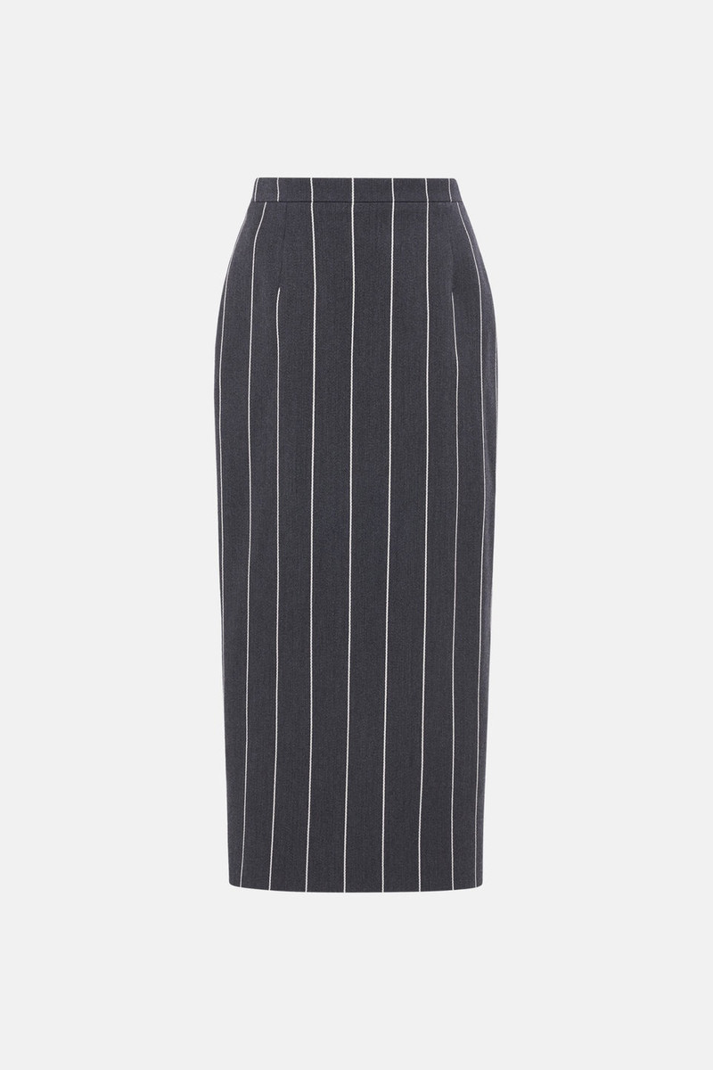 빛 벽 PINSTRIPE MIDI SKIRT - 1