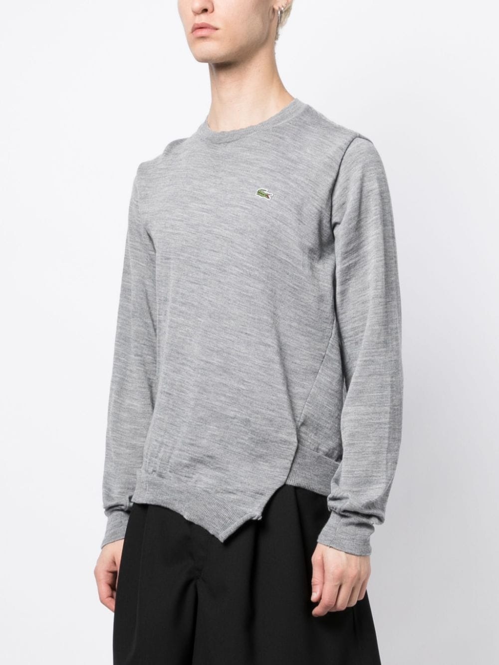 x Lacoste logo-patch wool jumper - 3