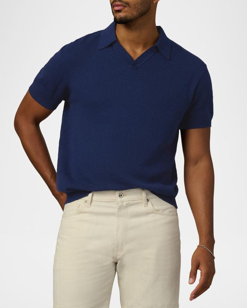 Men's Cotton Knit Short-Sleeve Polo Sweater 4