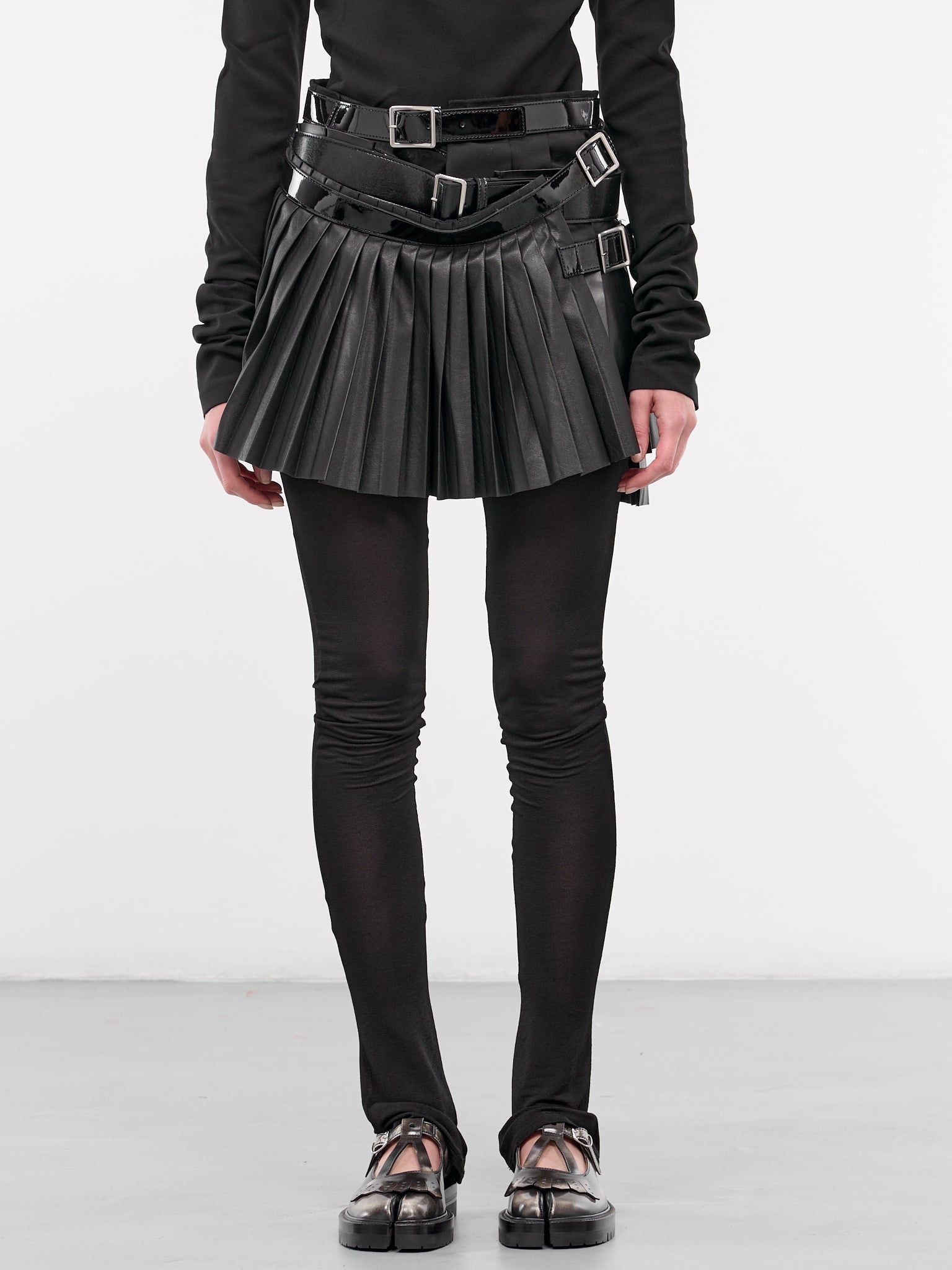 Junya Watanabe Asymmetric Belt Pleated Skirt | hlorenzo