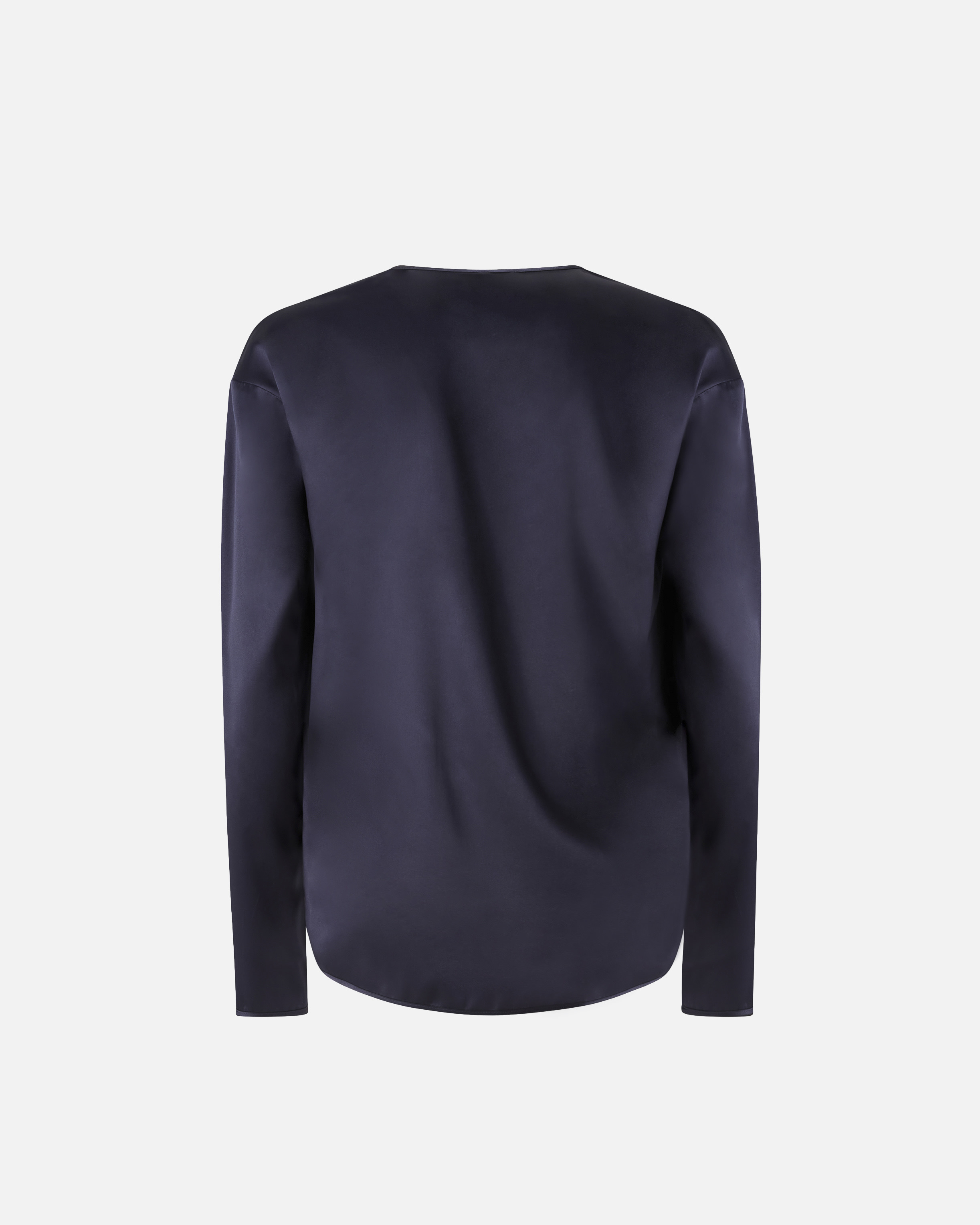 LONG-SLEEVED STRETCH SATIN BLOUSE - 2