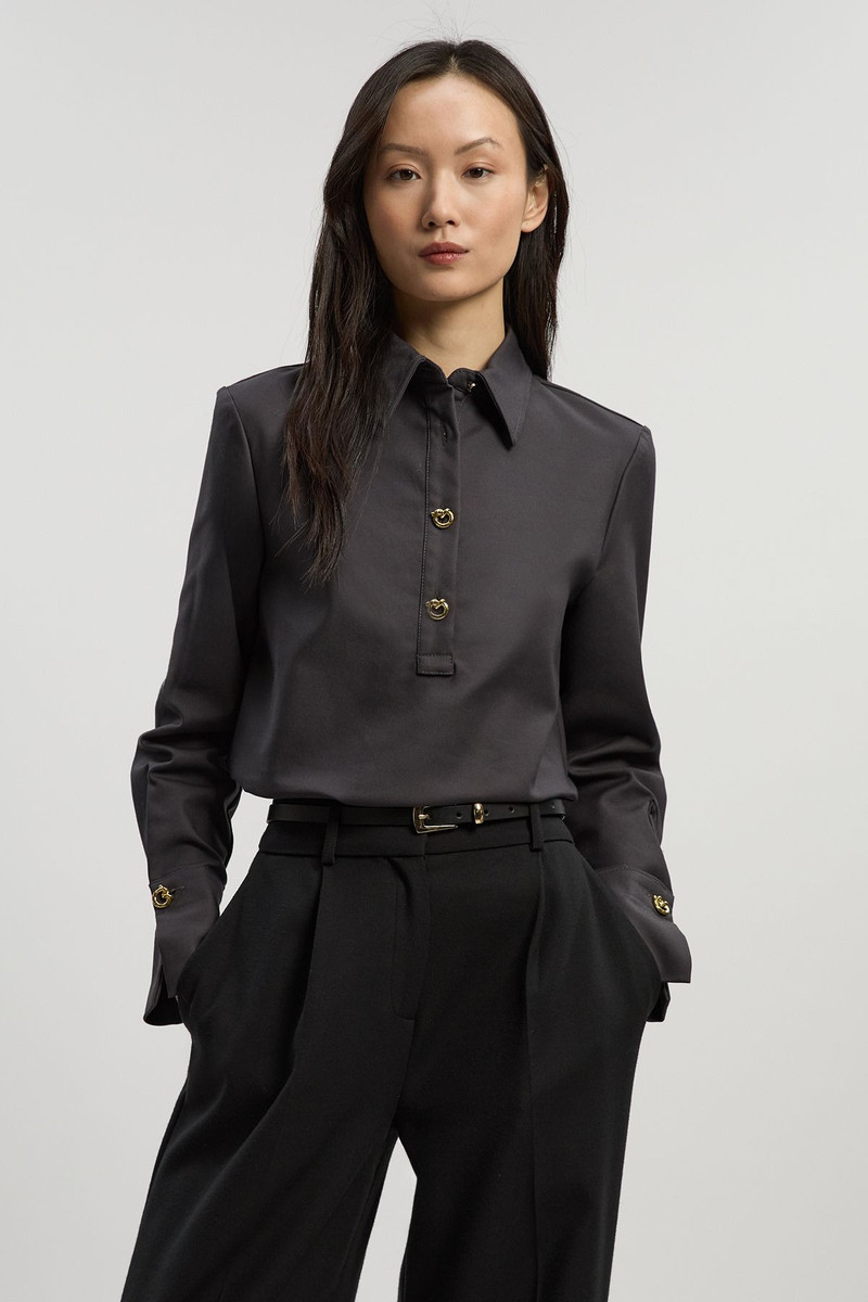 Techno Cotton Woven Shirt With Silver Clasps 1