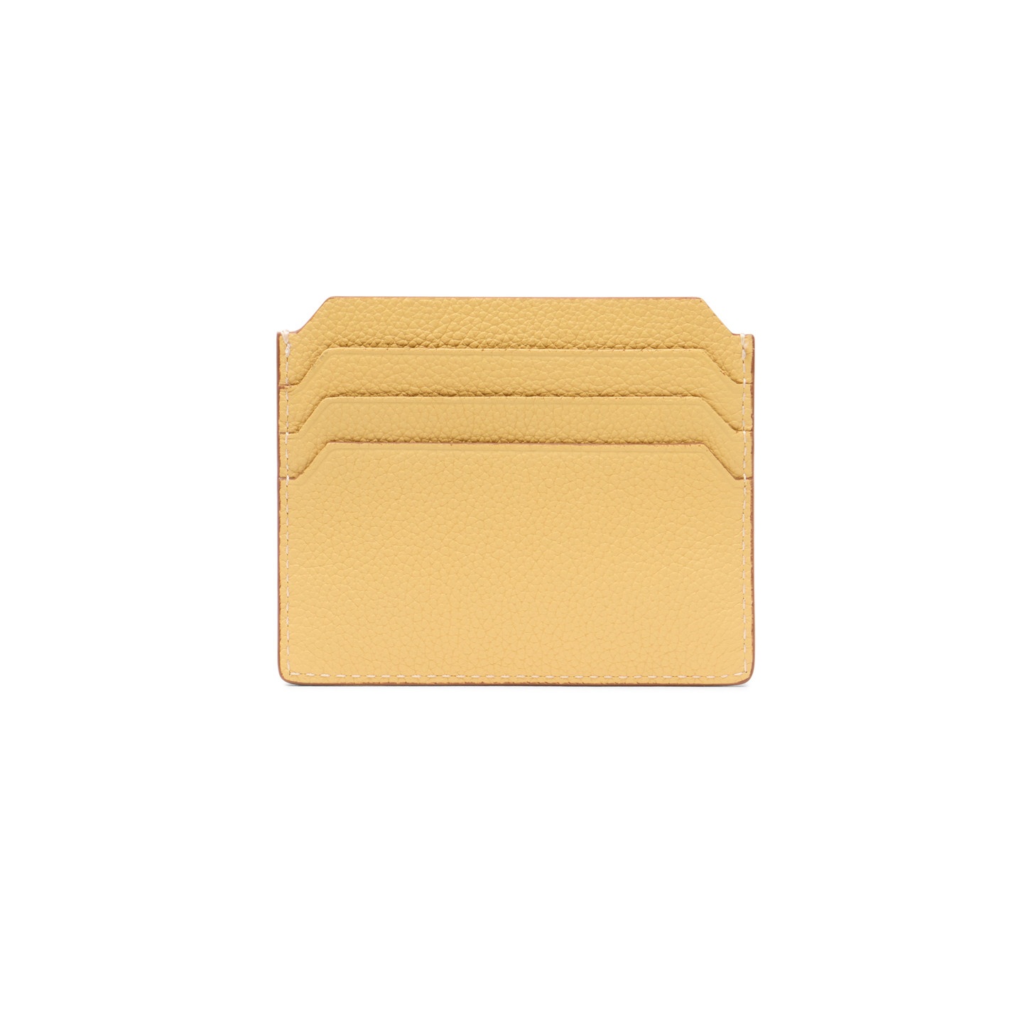 Yellow tumbled leather credit card holder - 3