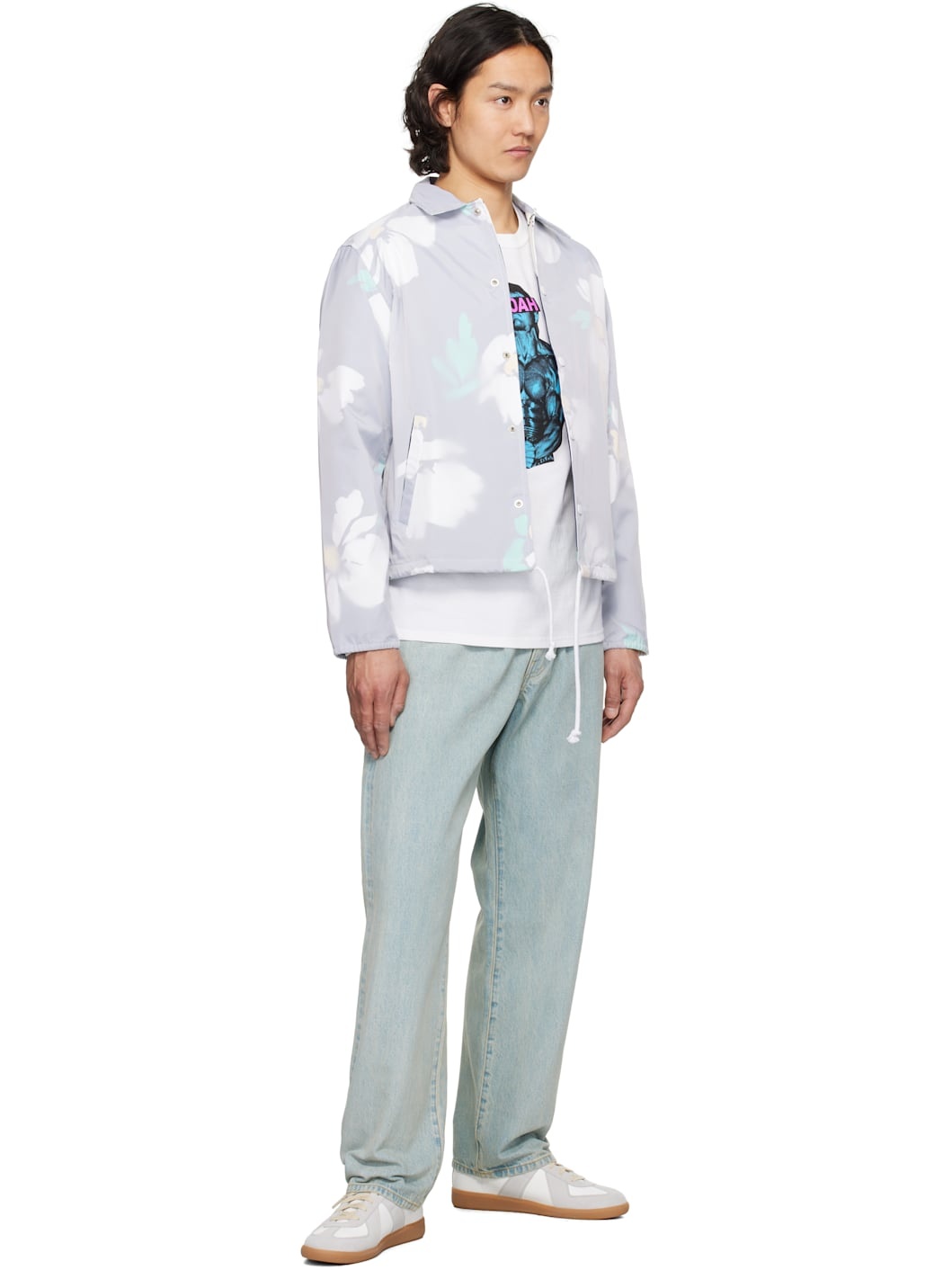 Blue Pleated Jeans - 4
