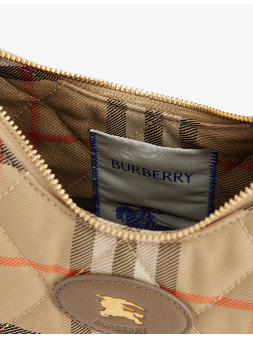 Horseshoe Check-Pattern Woven Cross-Body Bag - 5