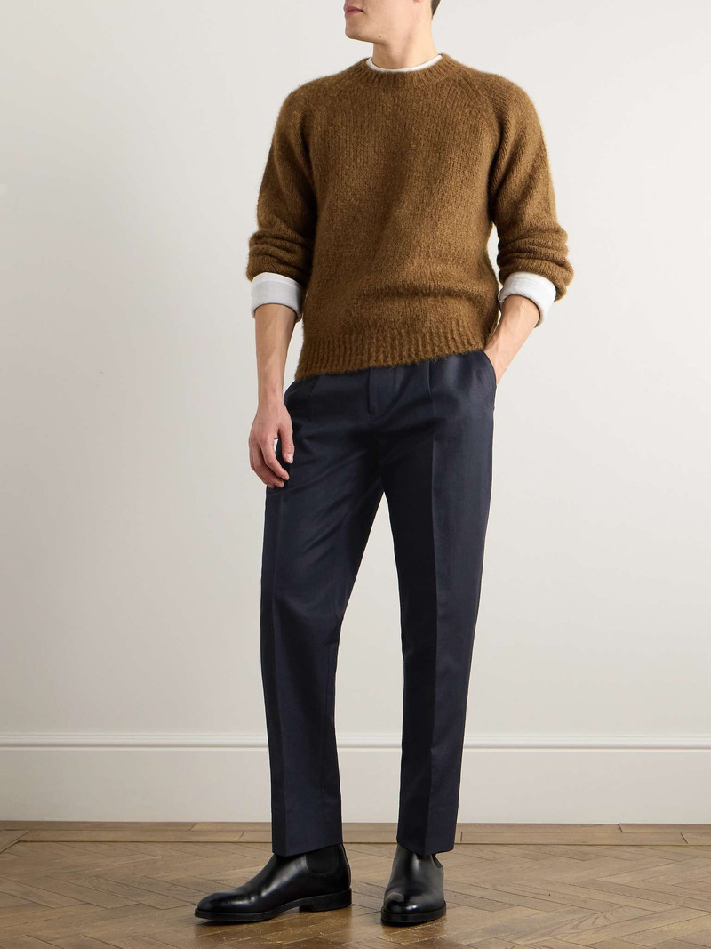ZEGNA Tapered Pleated Cotton and Linen-Blend Twill Trousers outlook