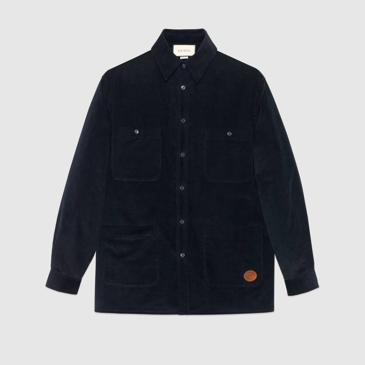 Stretch corduroy padded shirt - 1