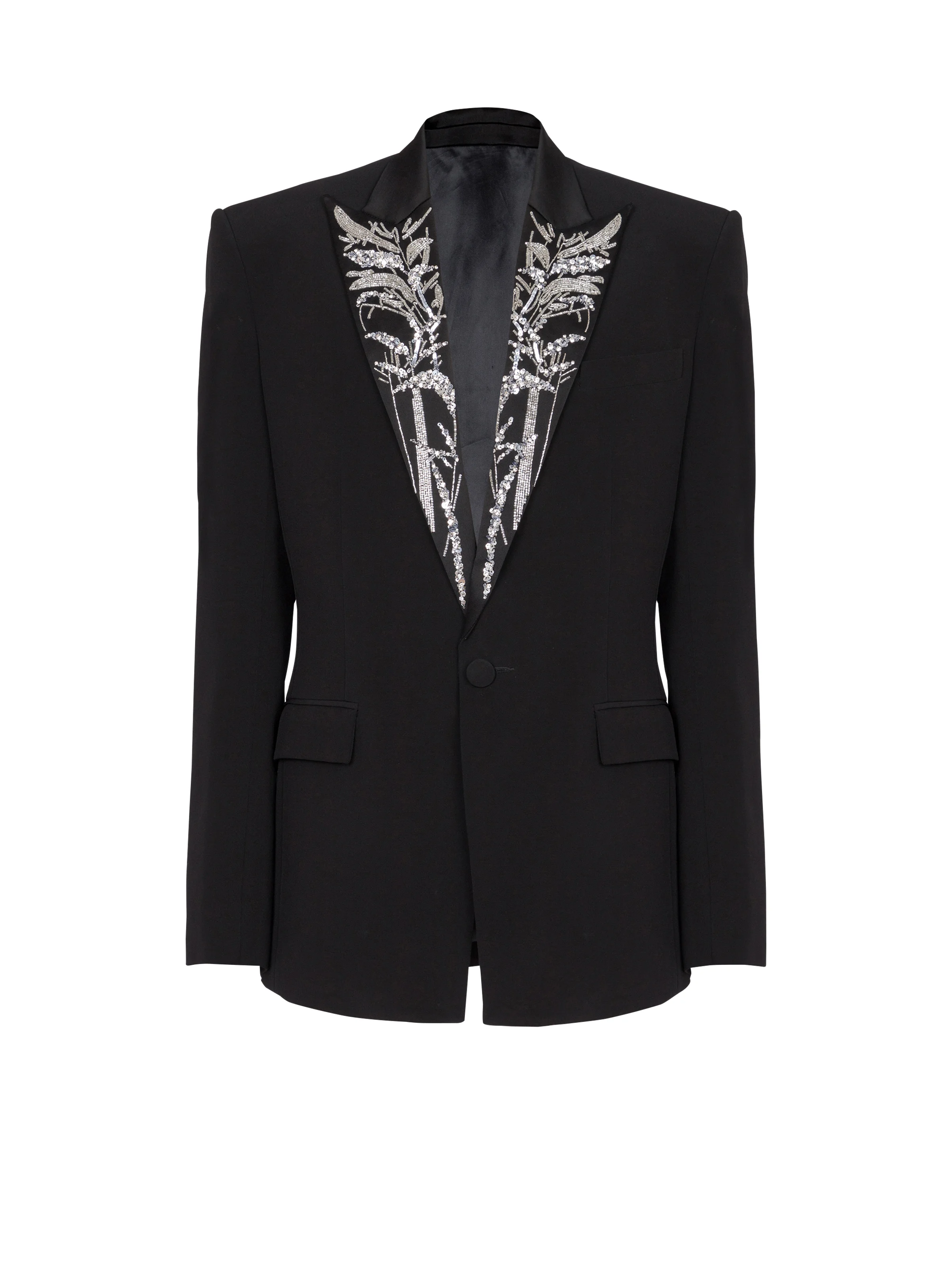 Blazer with embroidered Bamboo collar - 1