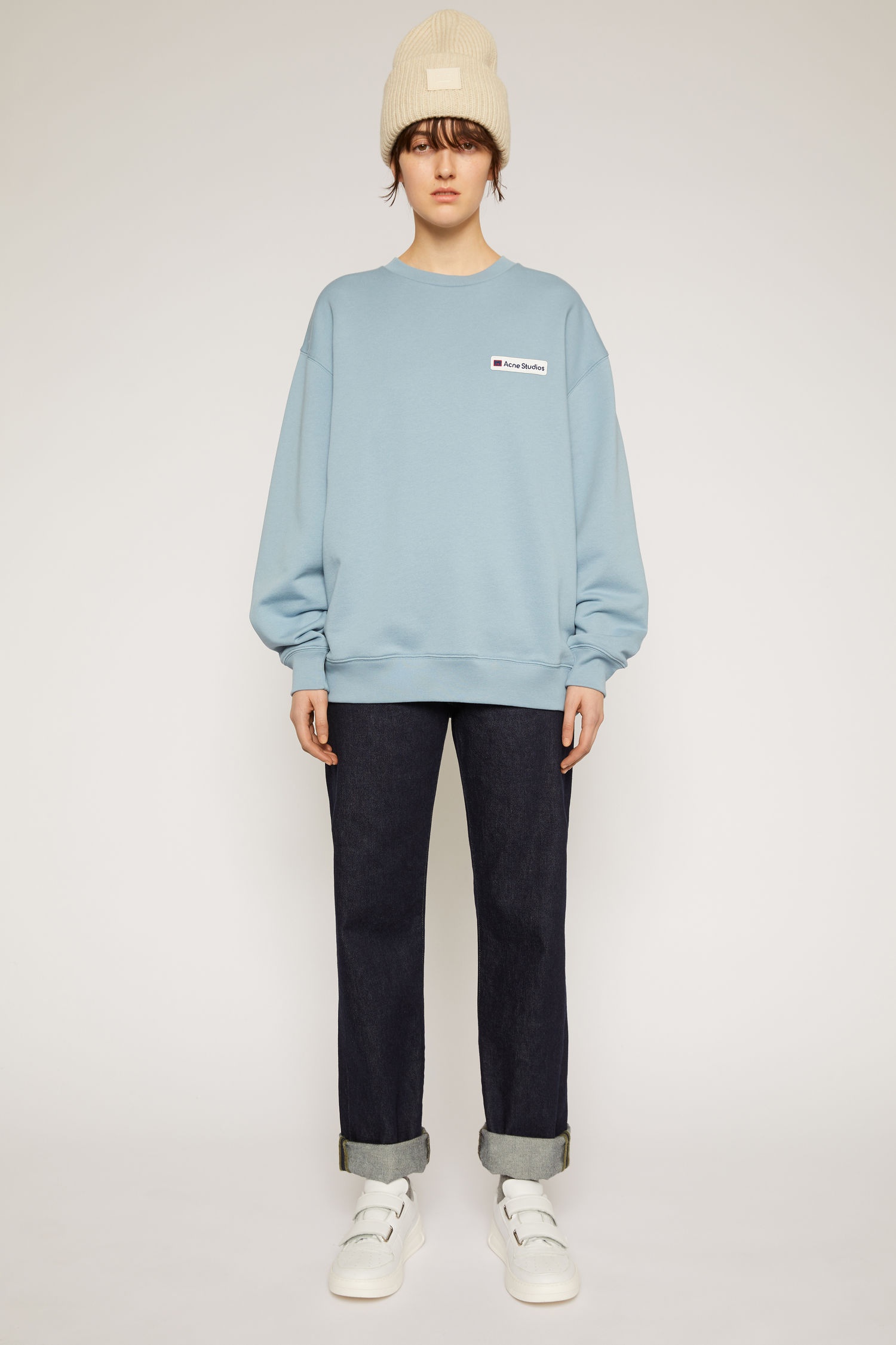 Logo patch sweatshirt mineral blue - 2