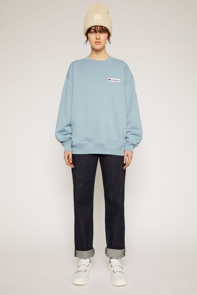 Acne Studios Logo patch sweatshirt mineral blue outlook