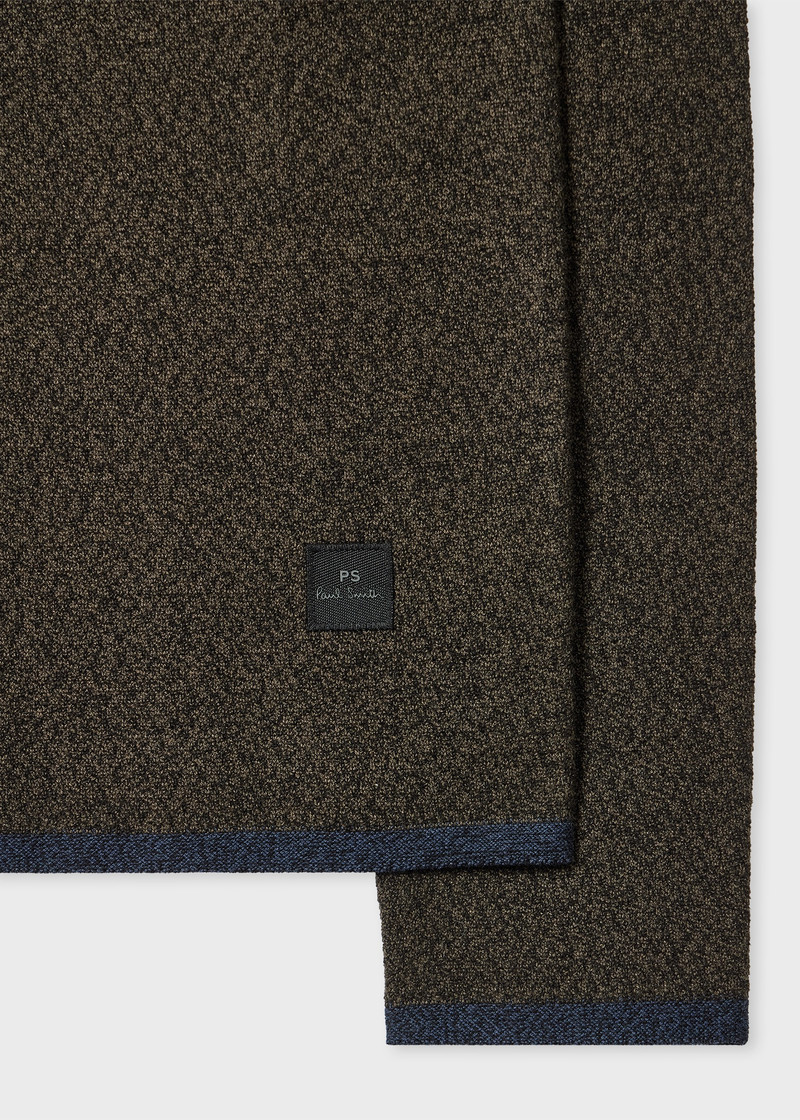 Paul Smith Dark Khaki and Navy Block Cotton-Wool Knit Cardigan outlook