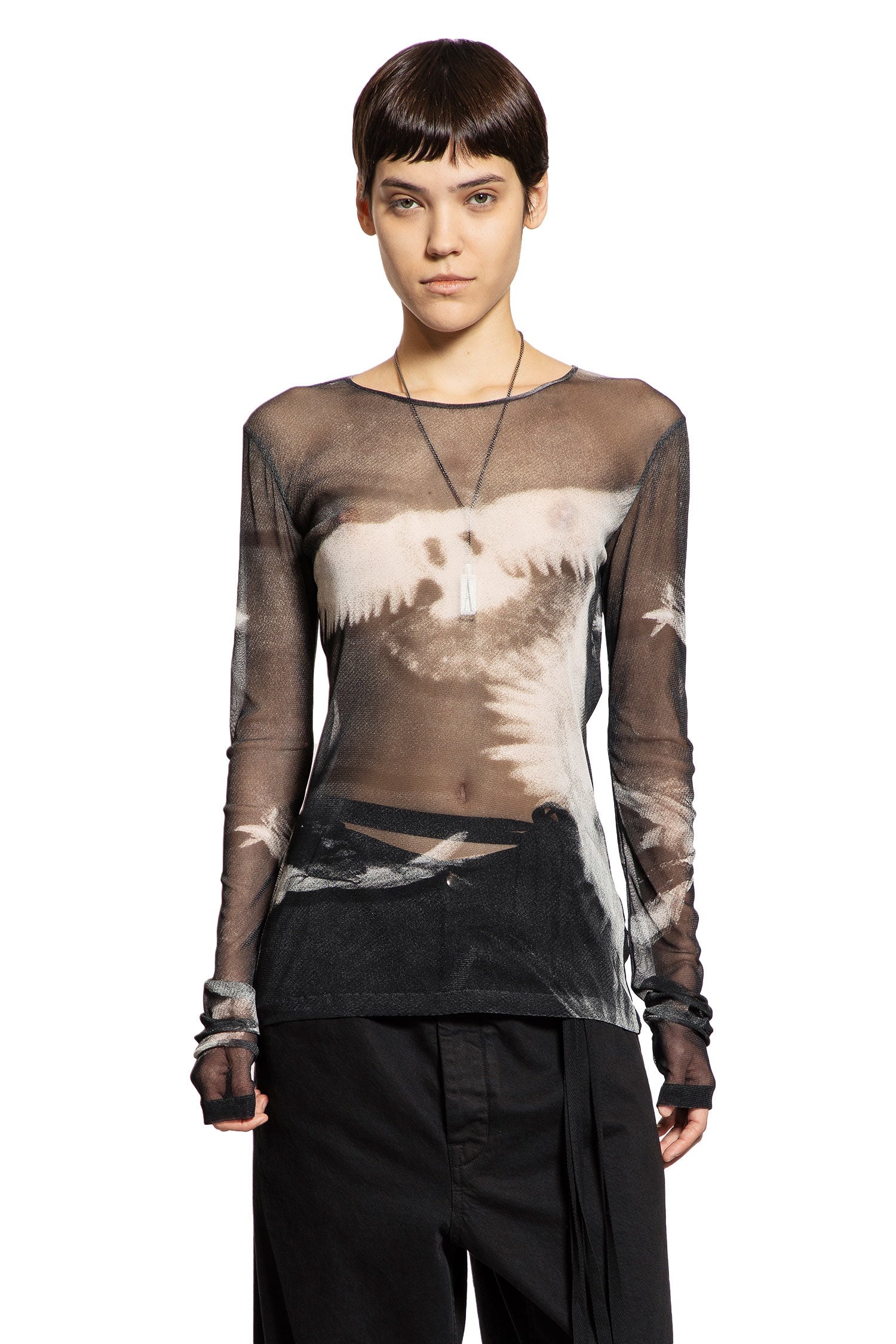 Fiene-Doves-Print-Long-Sleeve-T-Shirt - 1
