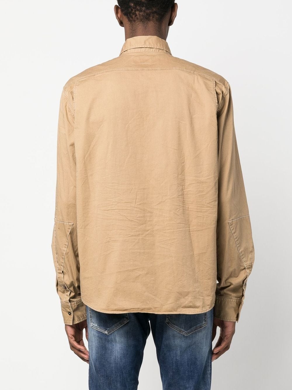 logo-embroidered button-up shirt - 4