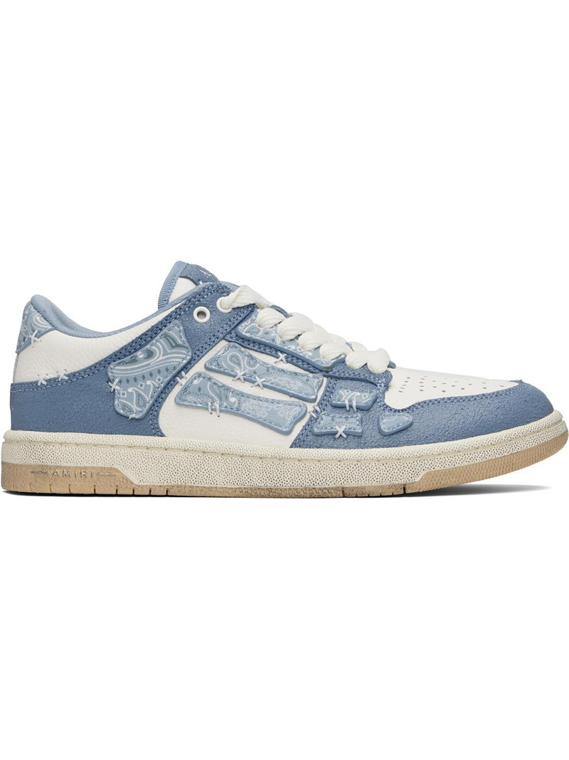 Blue & White Bandana Skel Top Low Sneakers 1