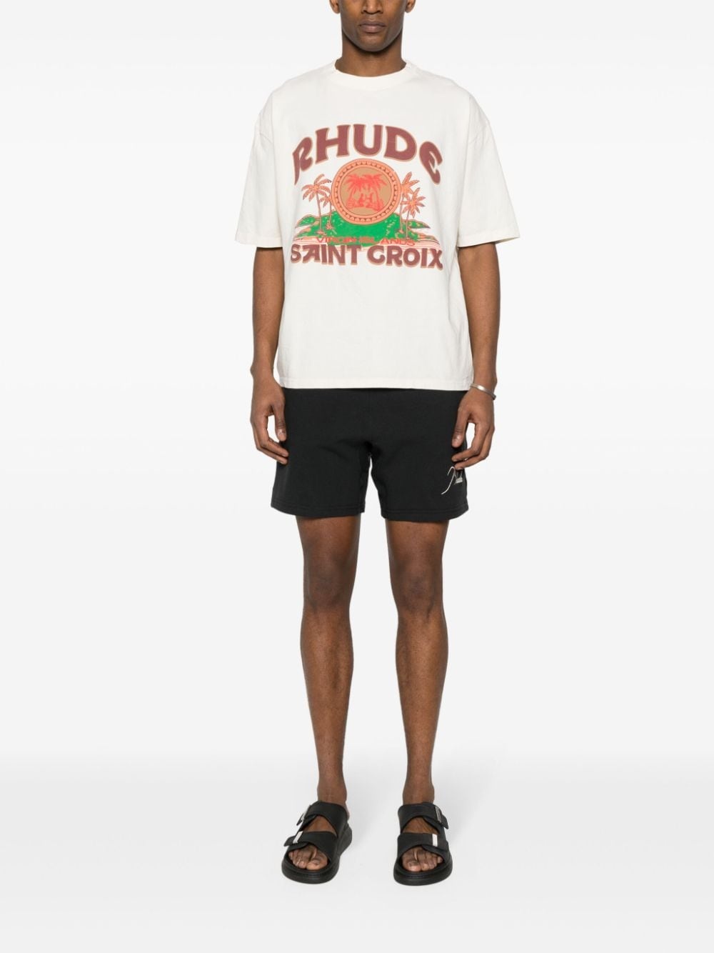 logo-embroidered piquÃ© shorts - 2