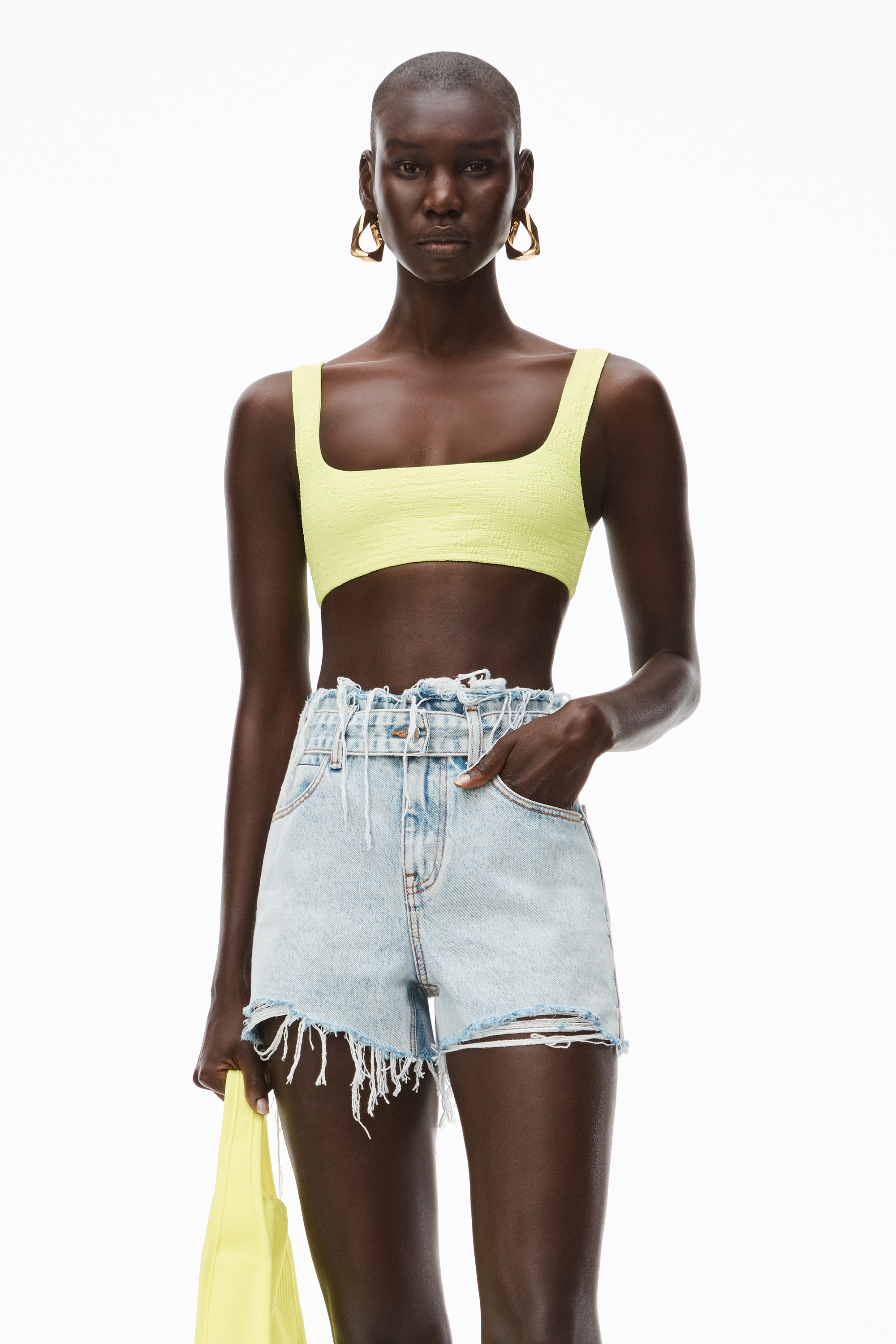 BIKINI TOP IN TEXTURED LOGO JERSEY - 2