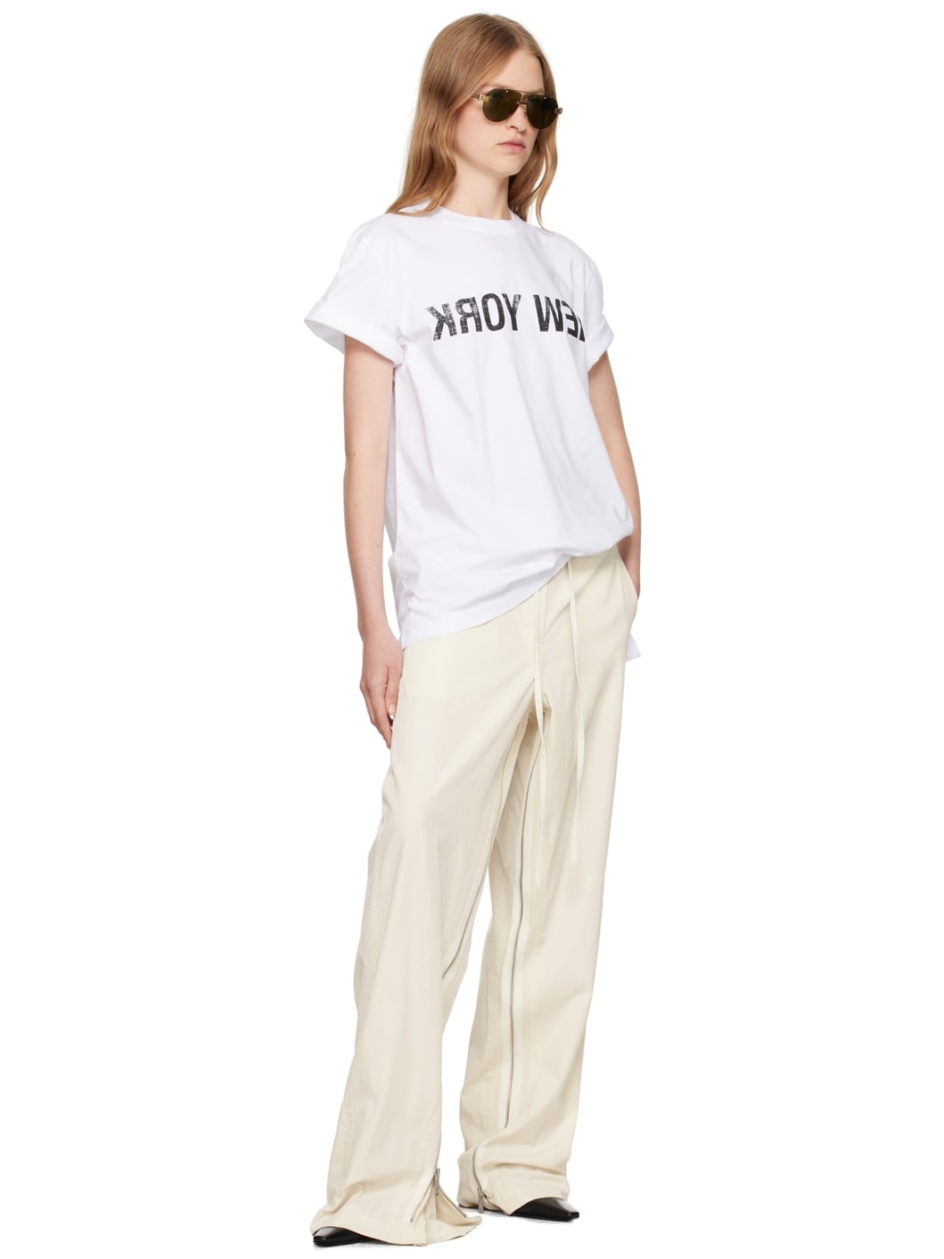 【関税込み】Helmut Lang ホワイト New York Seatbelt Tシャツ Helmut Lang Smart People Short Sleeve T-Shirt in white | WWW