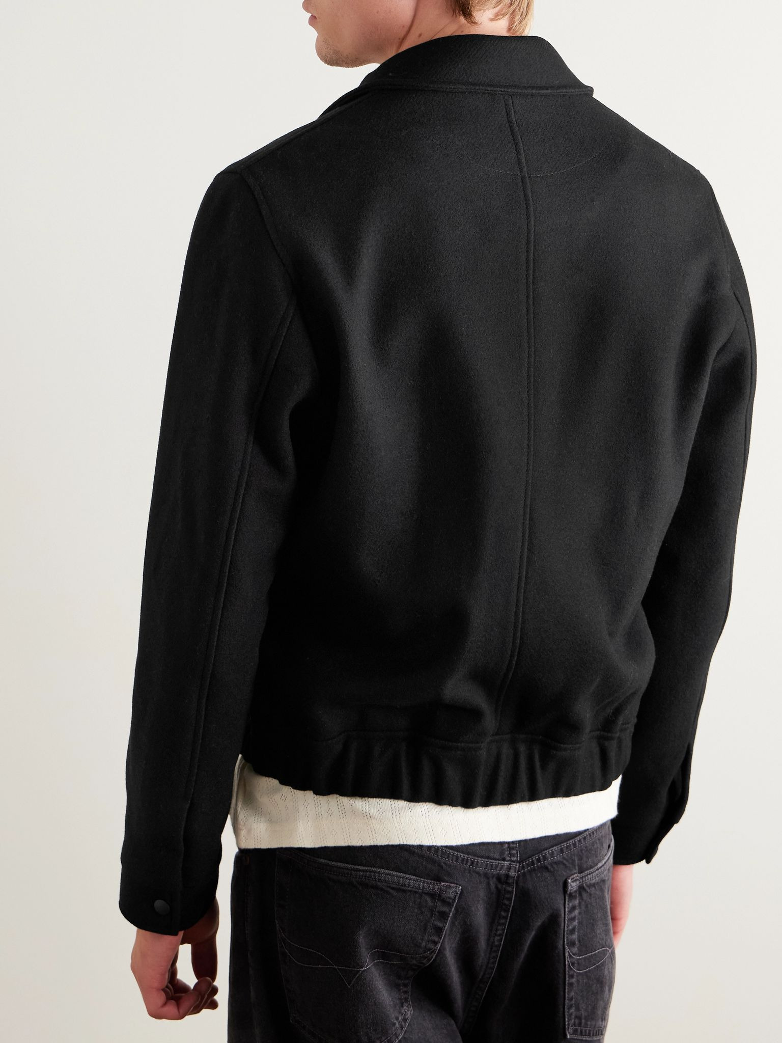 Arlington Wool-Blend Felt Bomber Jacket Black - 3