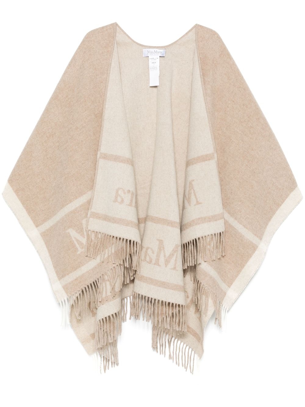 jacquard logo-decorated poncho - 1