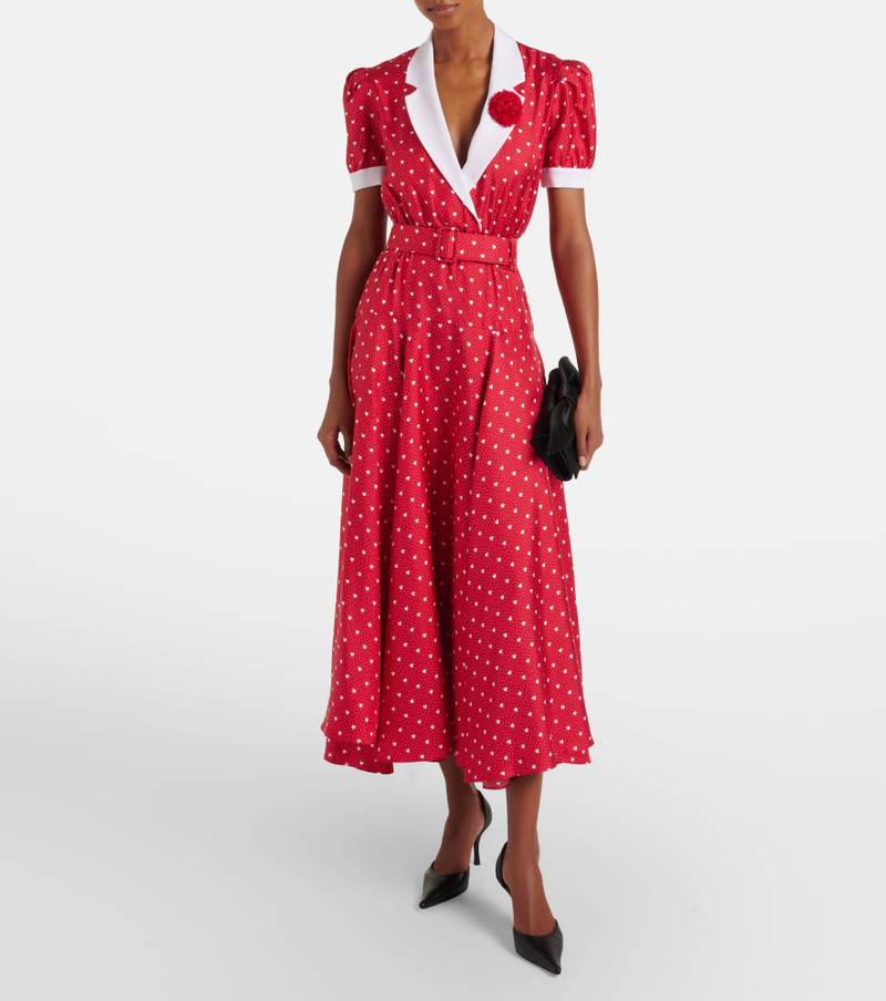 RODARTE Printed silk twill midi dress outlook