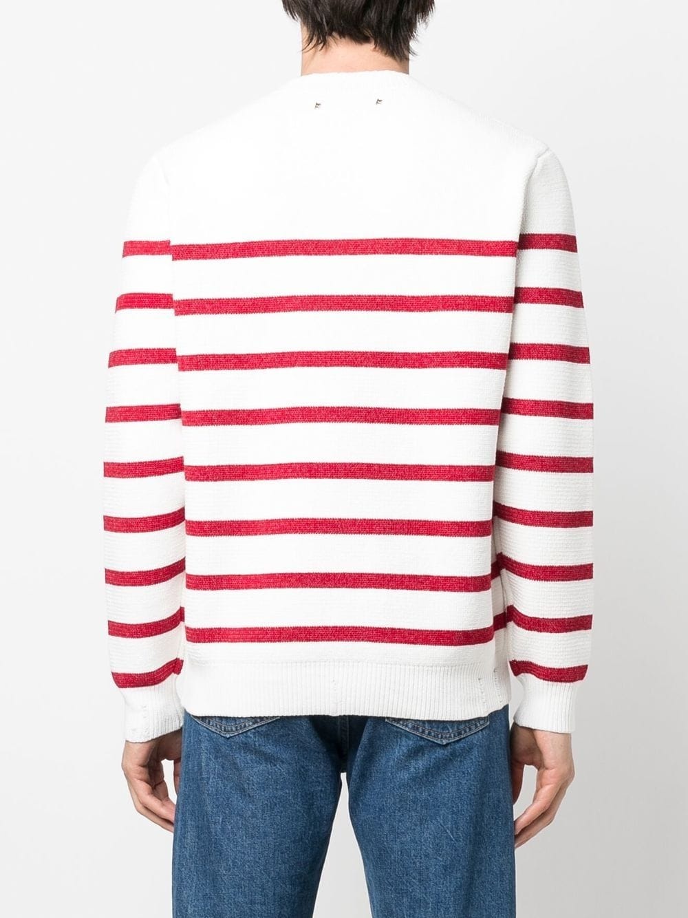 striped crew-neck jumper - 4