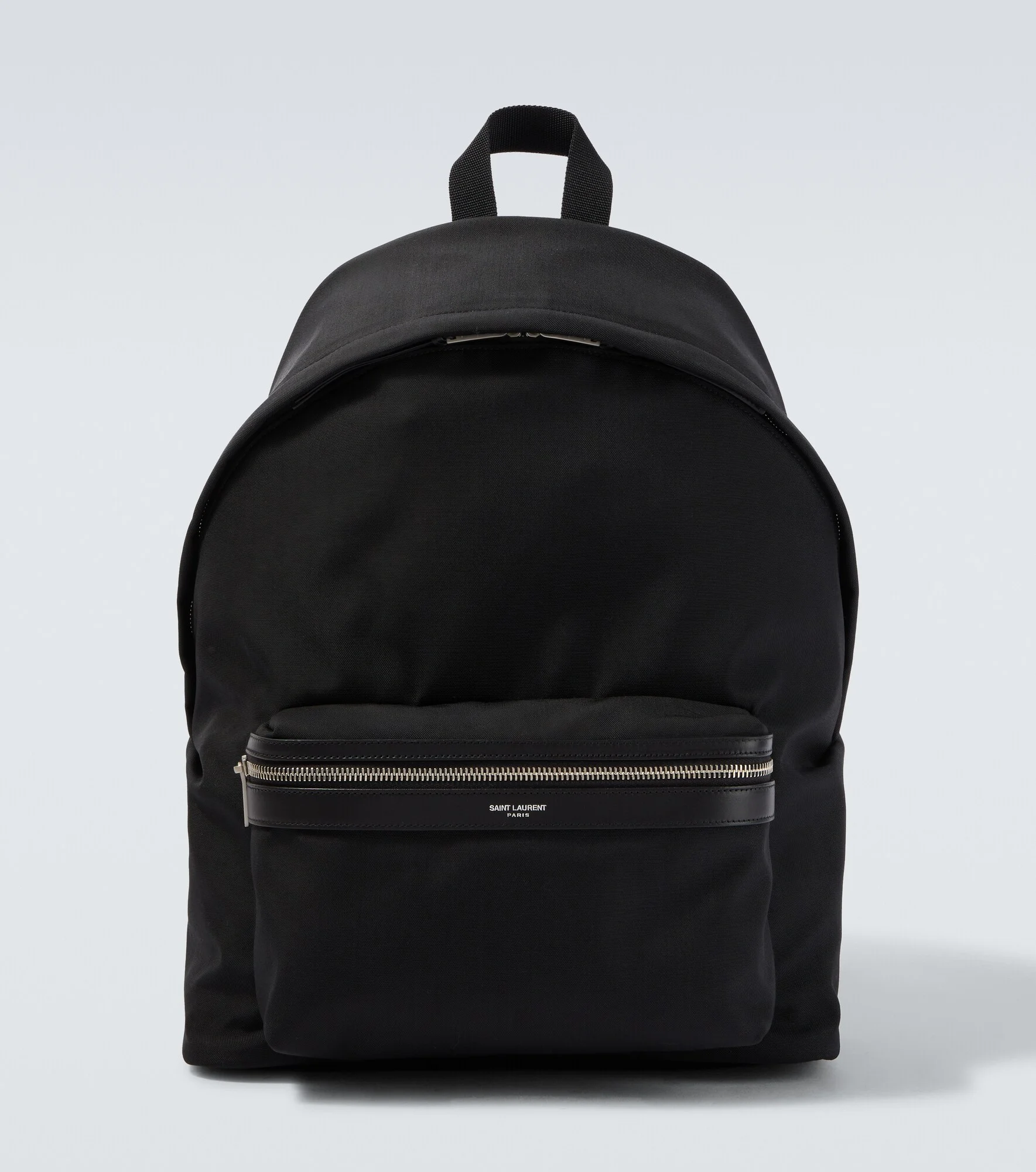 City leather-trimmed canvas backpack - 1