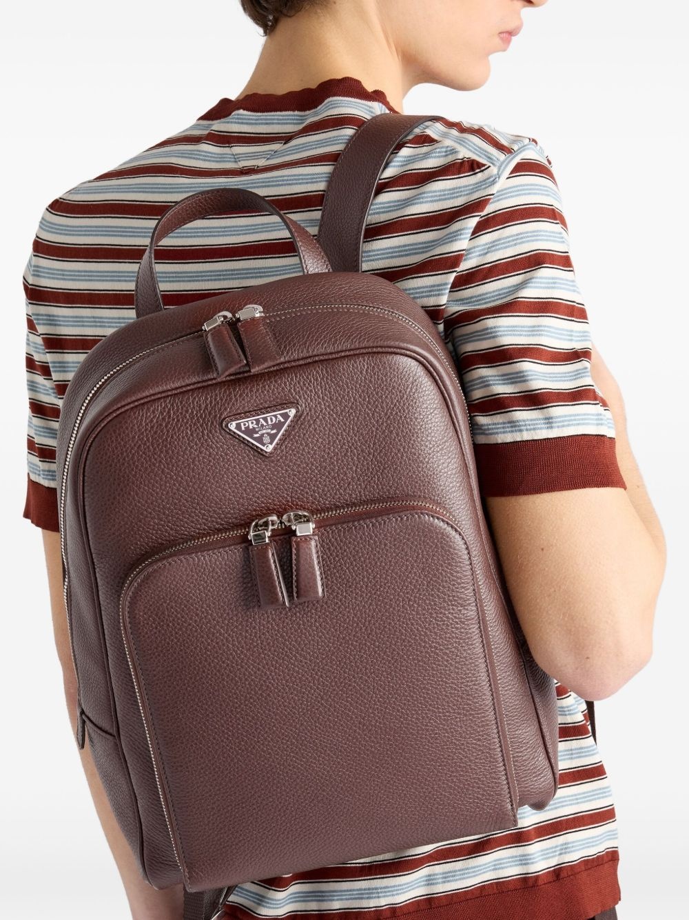 structured leather backpack - 3