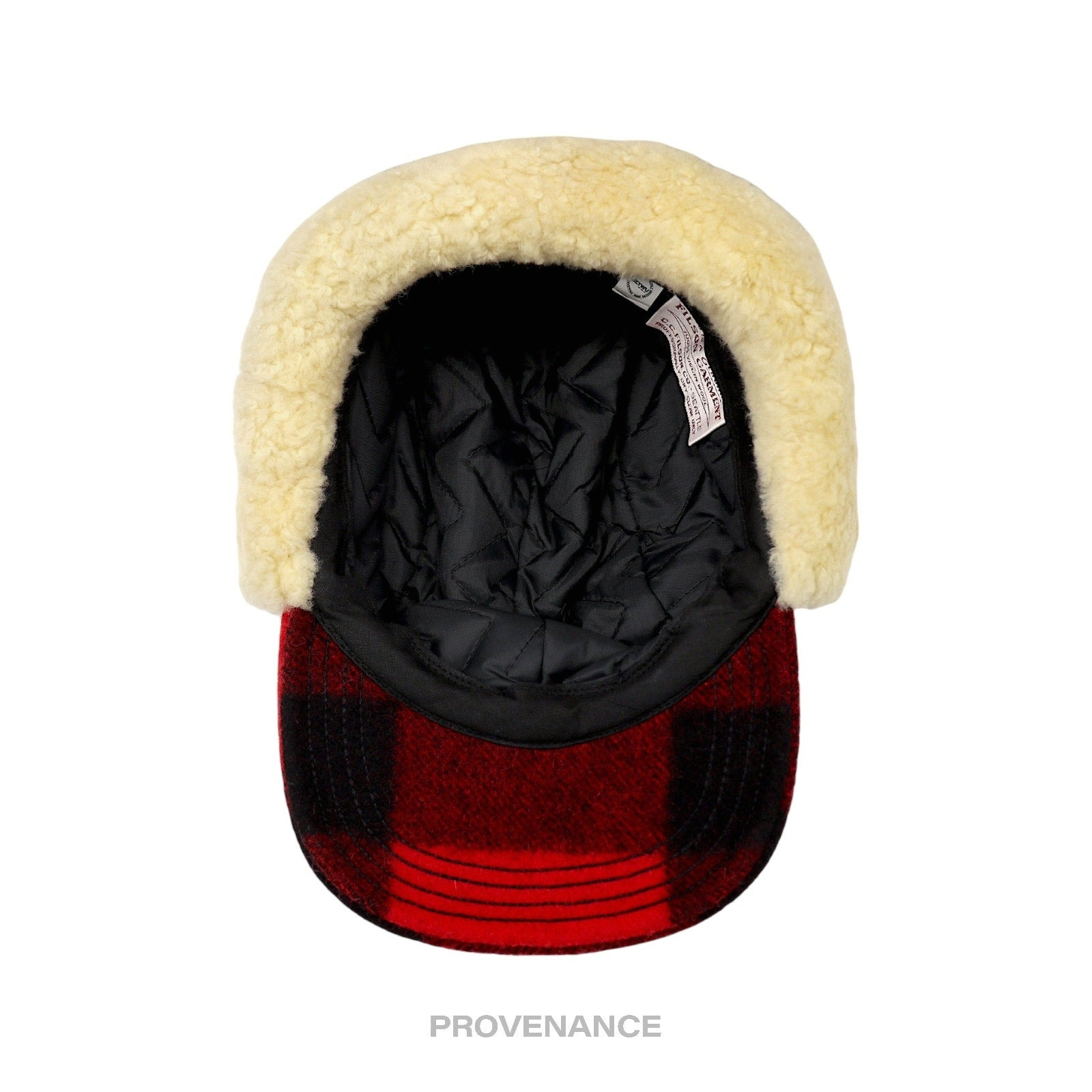 Filson Double Mackinaw Wool Cap - Red Black Plaid - 7