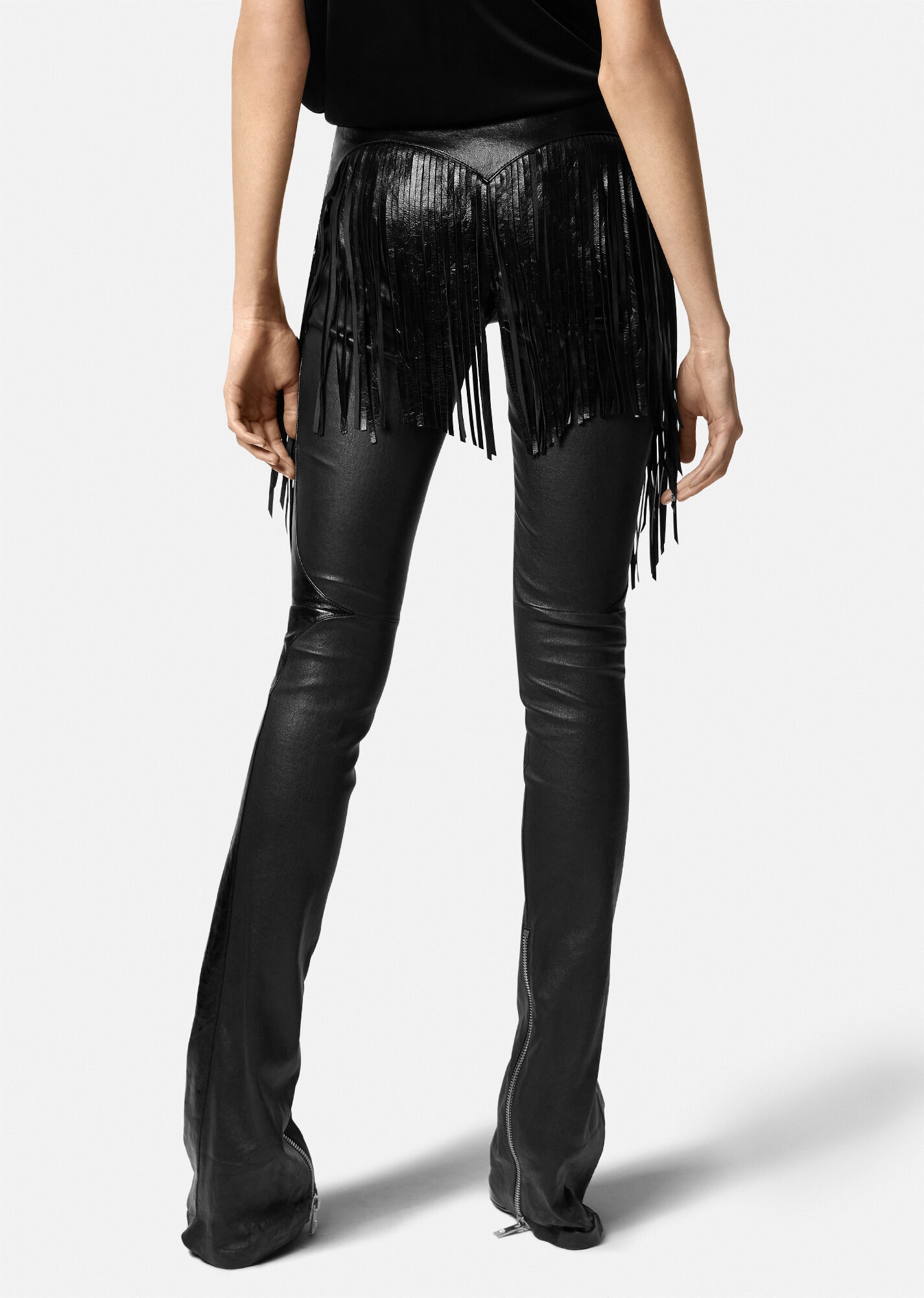 Fringed Leather Pants - 4