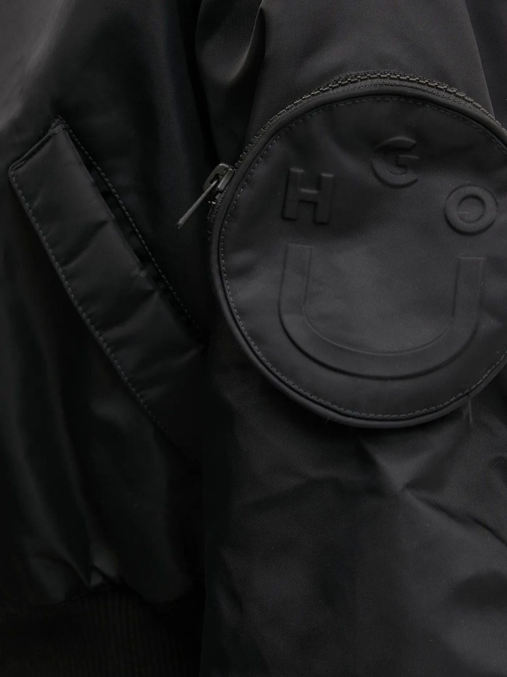 logo-embossed cropped bomber jacket - 4