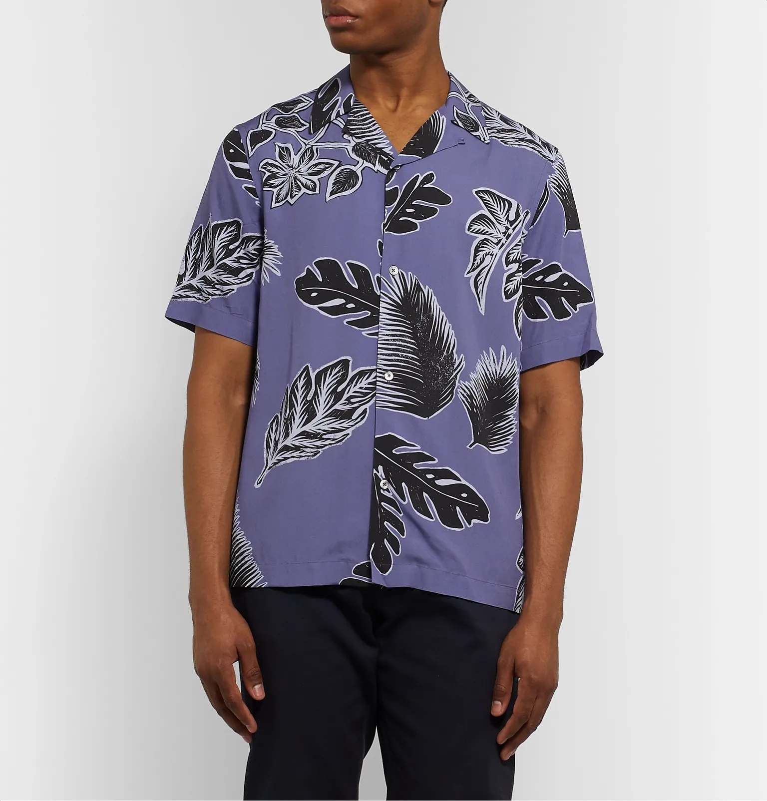 Camp-Collar Printed Woven Shirt - 16