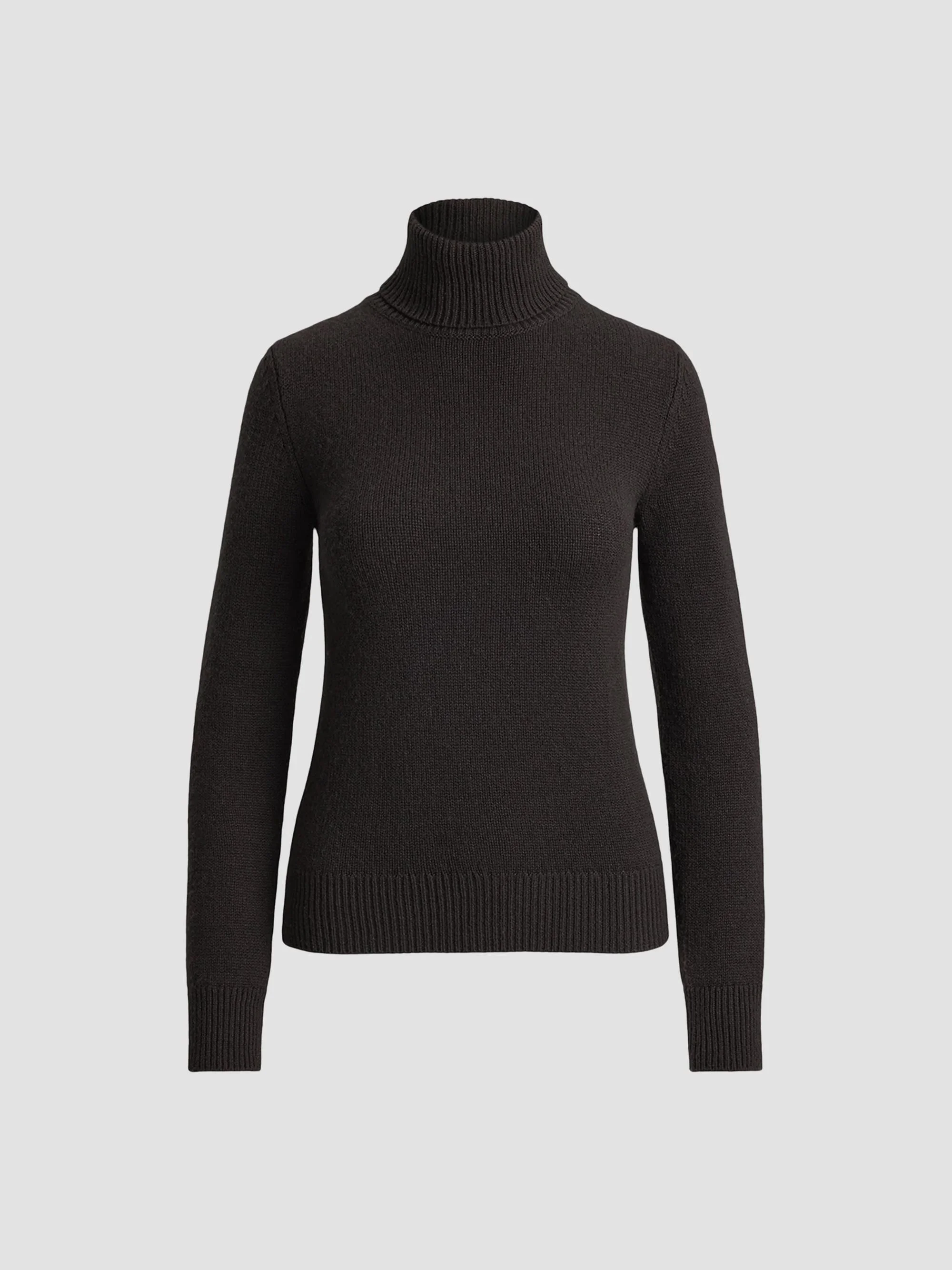 Women's Lofty Cashmere Turtleneck Sweater - Brown - 1