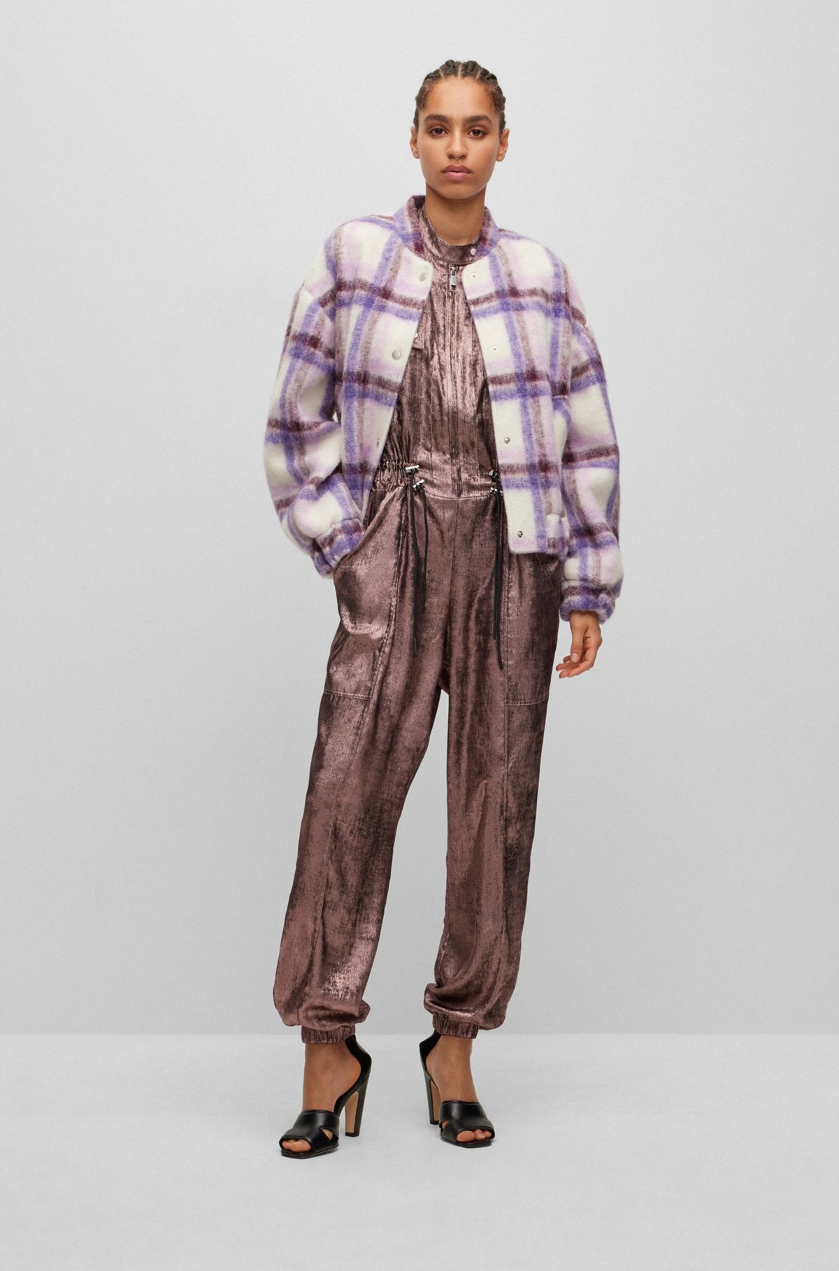RELAXED-FIT JUMPSUIT IN METALLIC MATERIAL WITH ELASTIC WAIST - 2