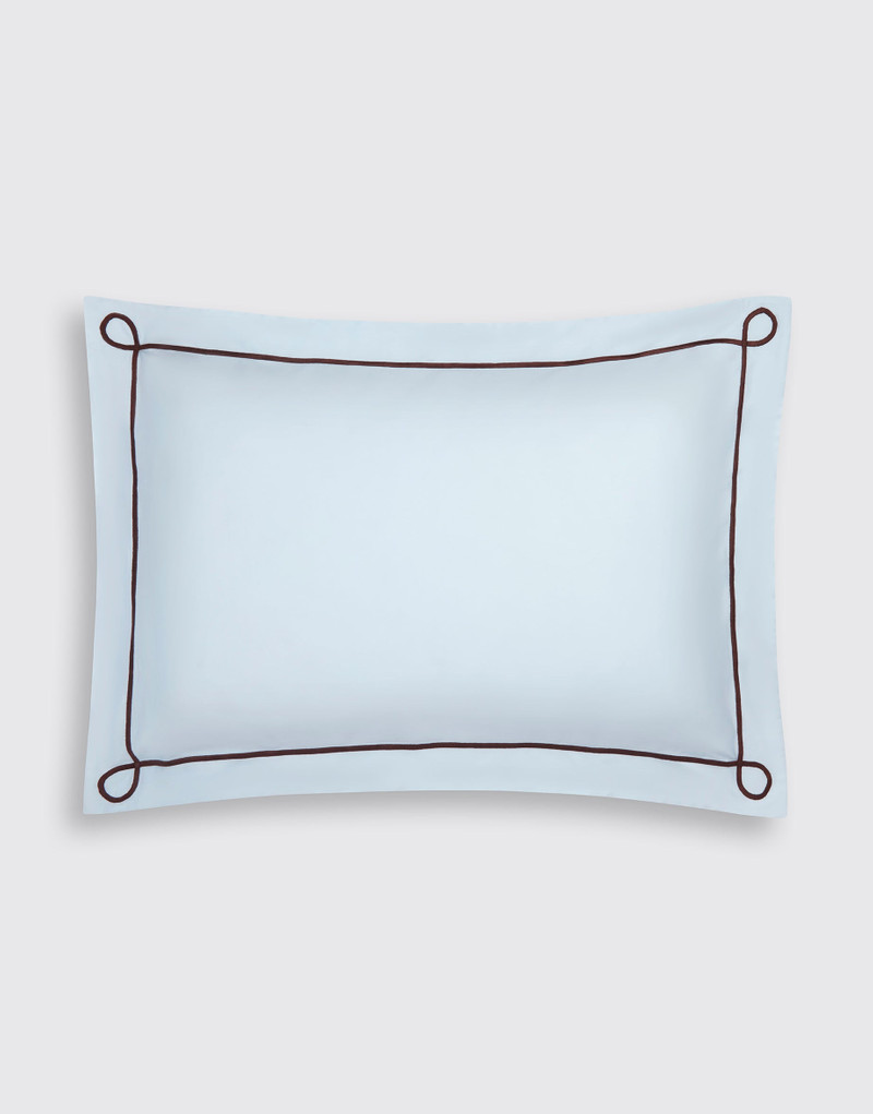 Arezzo Pillow Slip in Blue & Chocolate Cotton 3