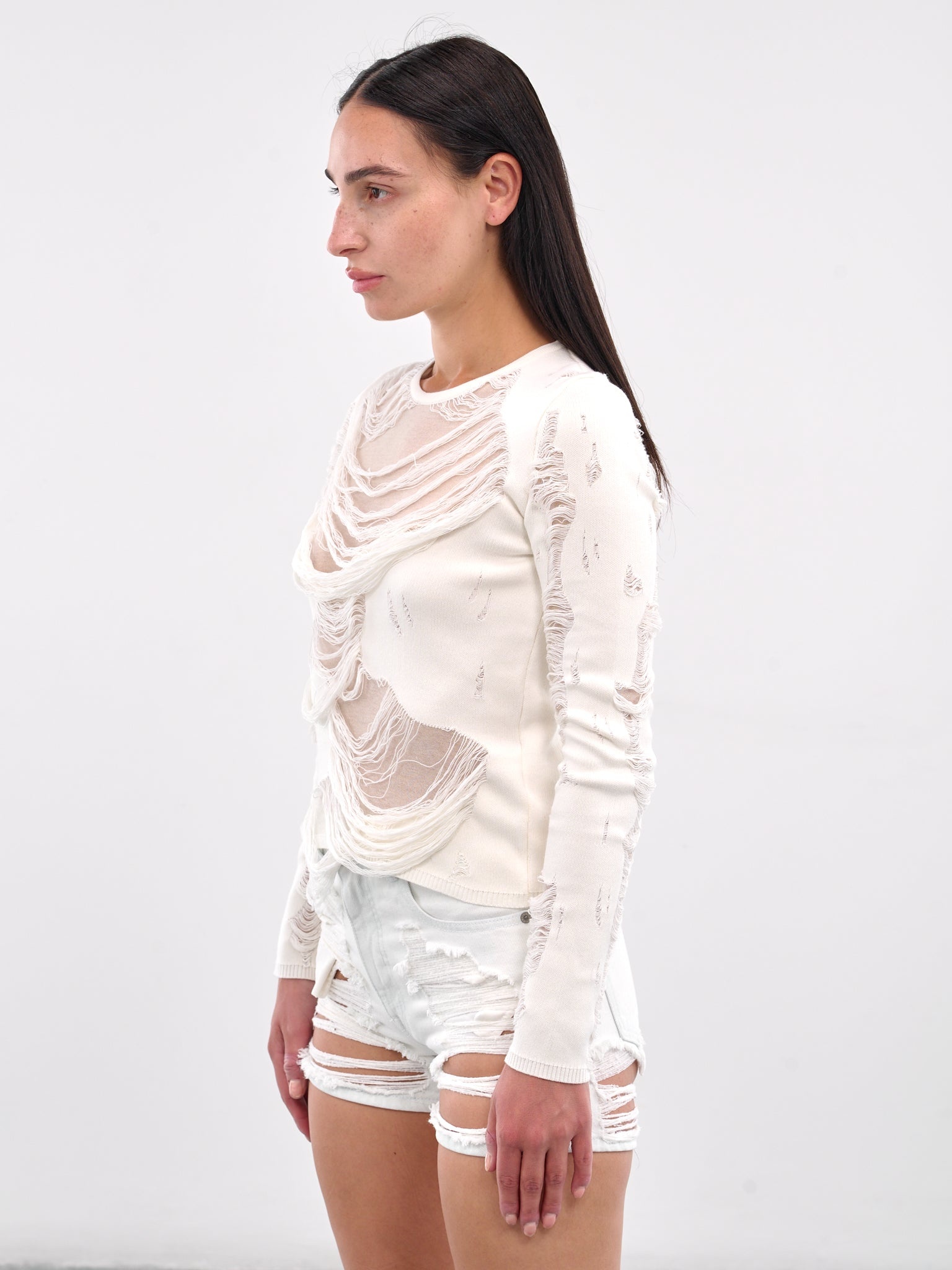 Distressed Knit Top - 2