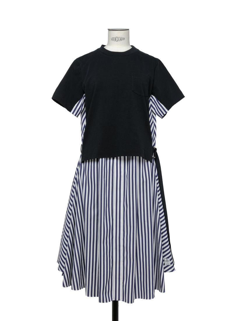 sacai Thomas Mason Cotton Poplin x Cotton Jersey Dress outlook