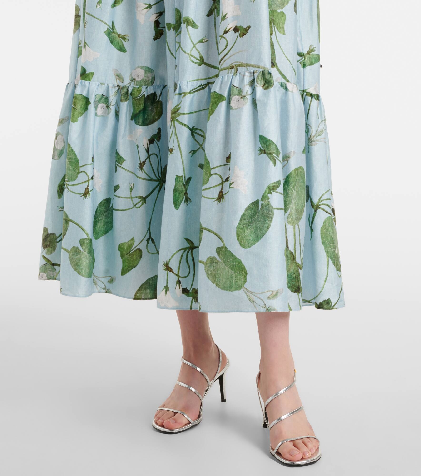 Tiered floral cotton midi dress - 6