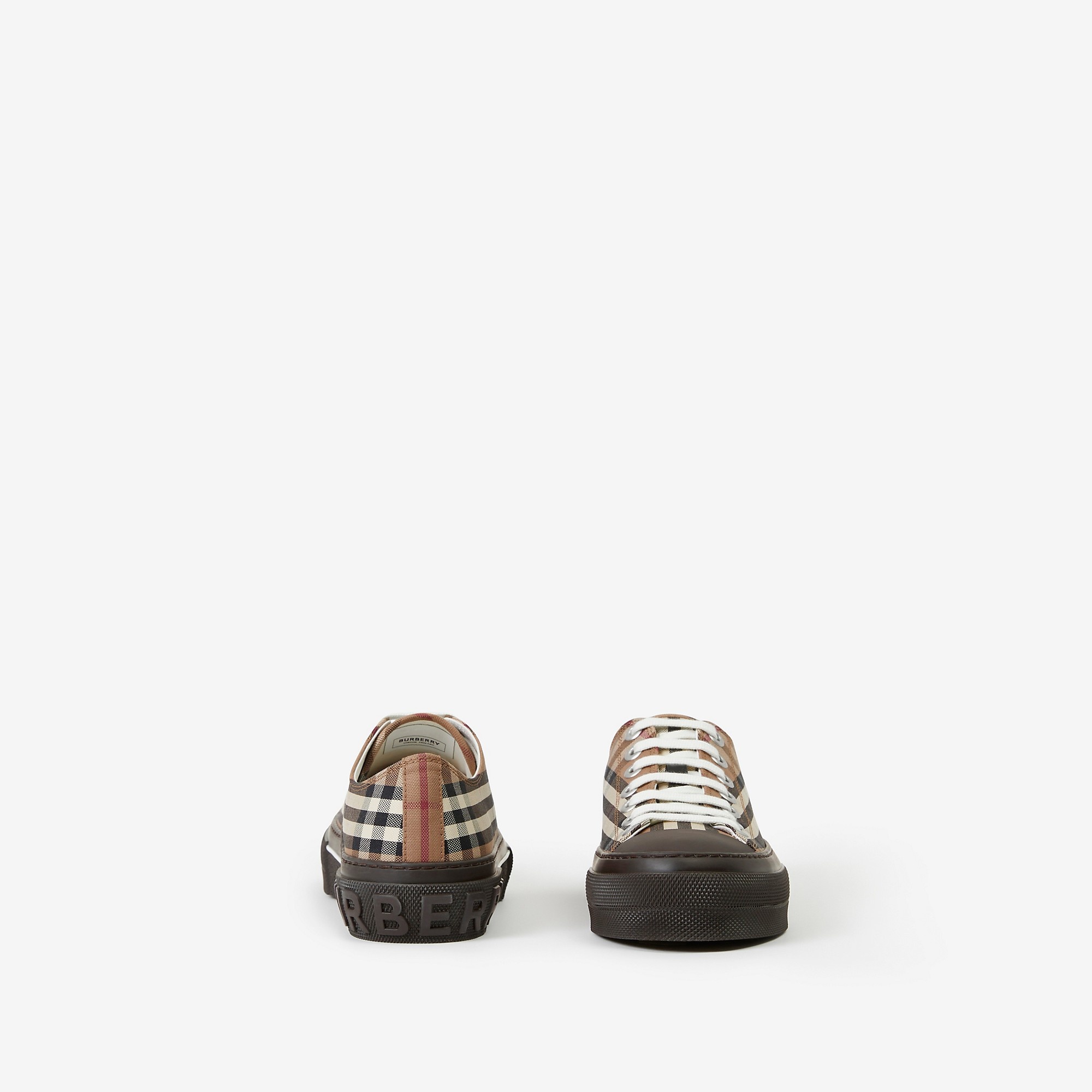 Vintage Check Cotton Sneakers - 4