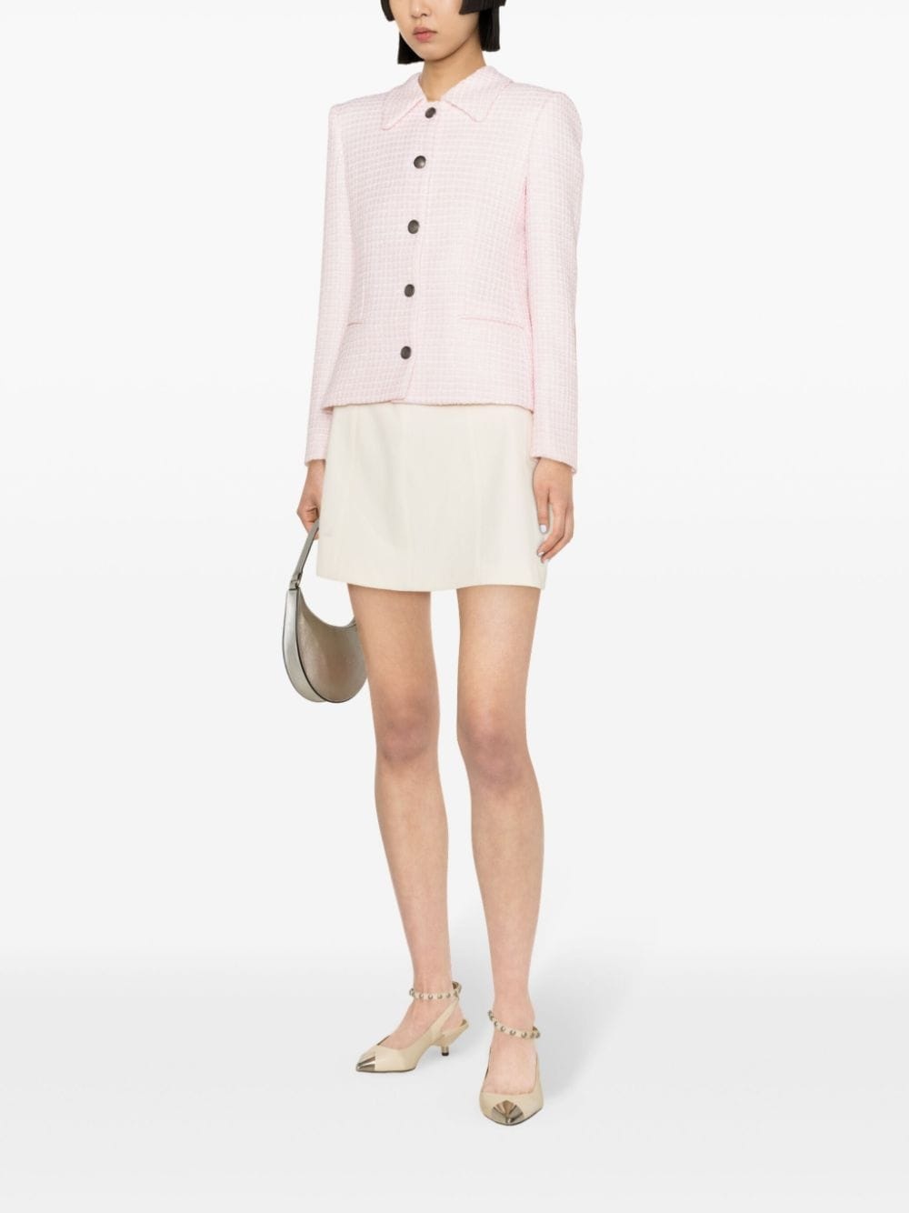sequin-embellished tweed blazer - 3