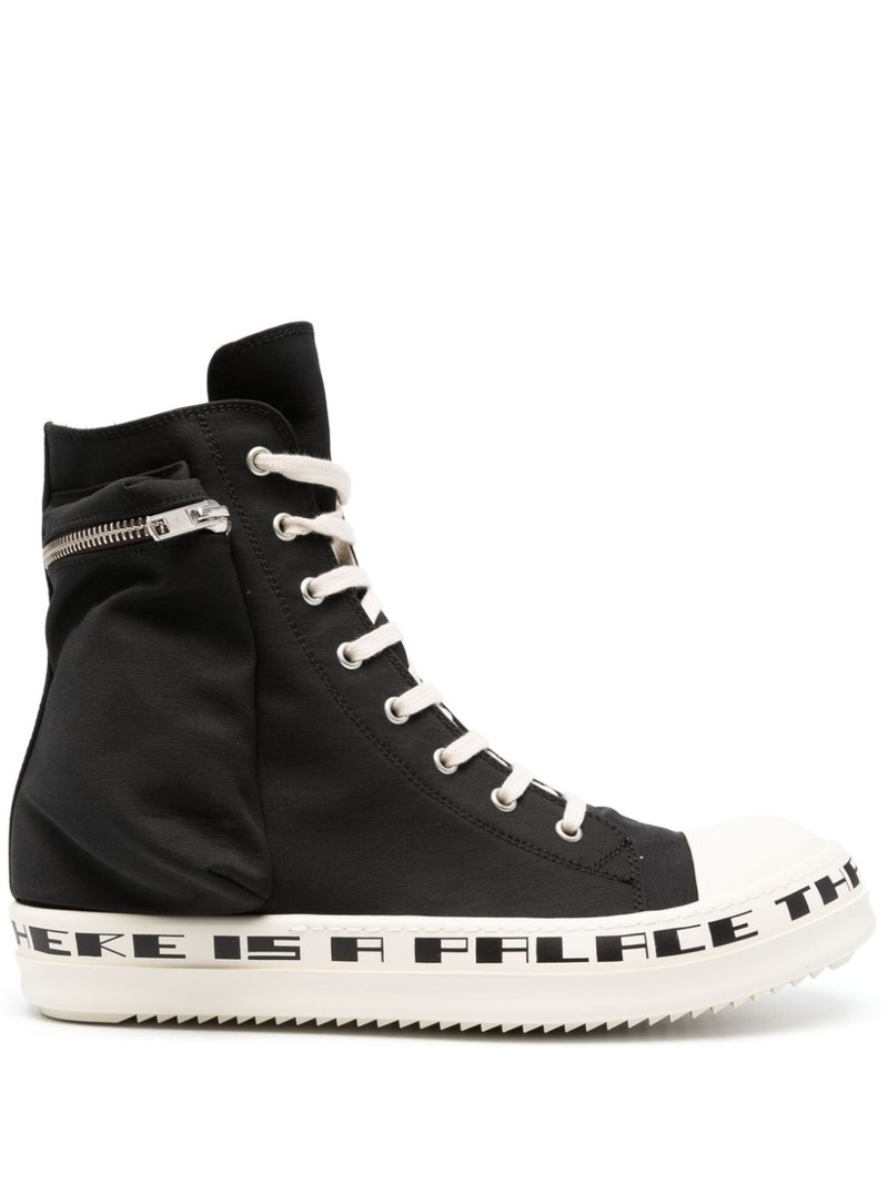 slogan-print high-top sneakers - 1