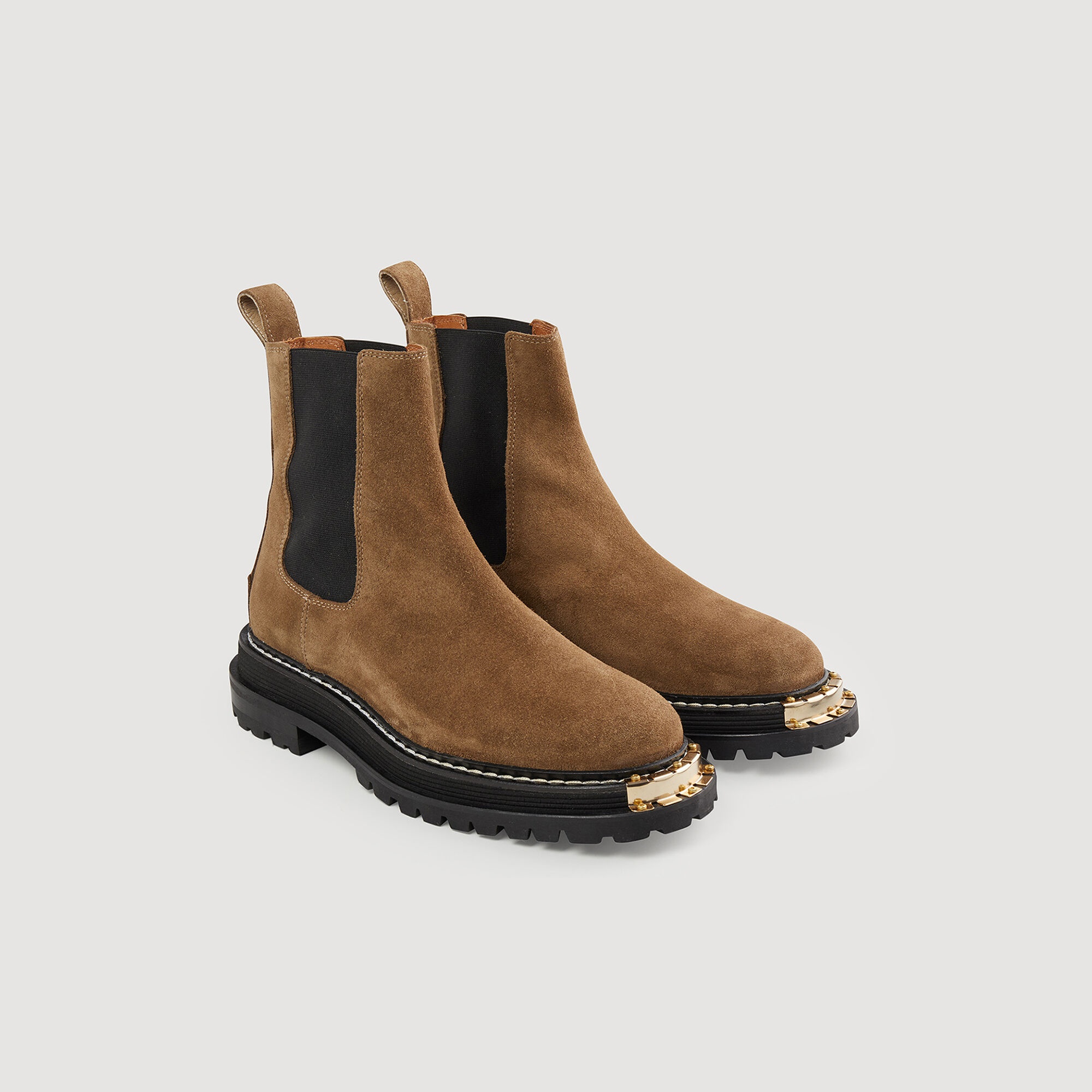 ELASTICATED LEATHER CHELSEA ANKLE BOOTS - 3