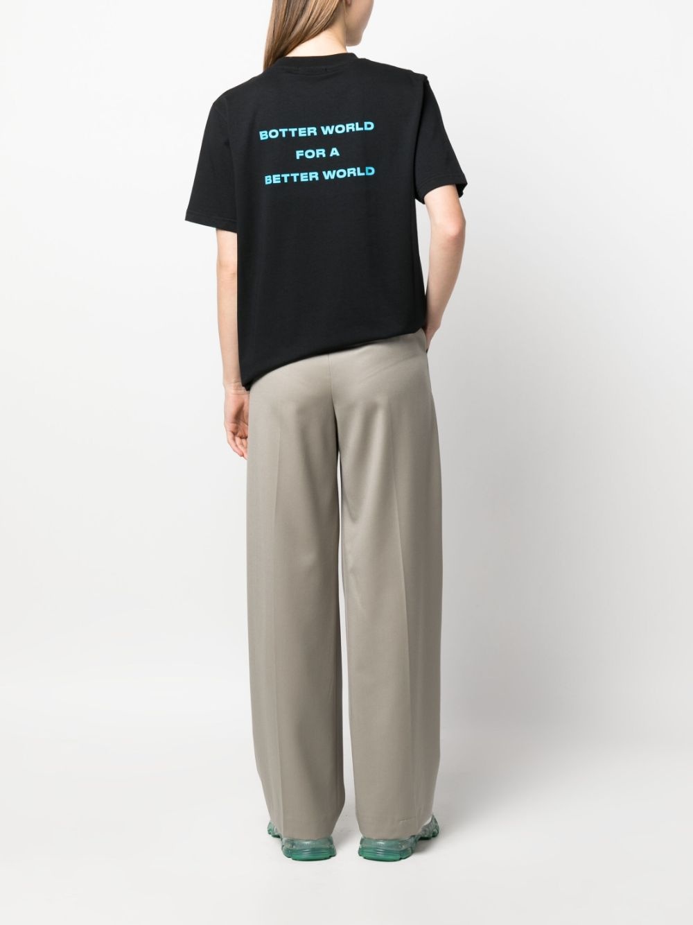 slogan-print crew-neck T-shirt - 2