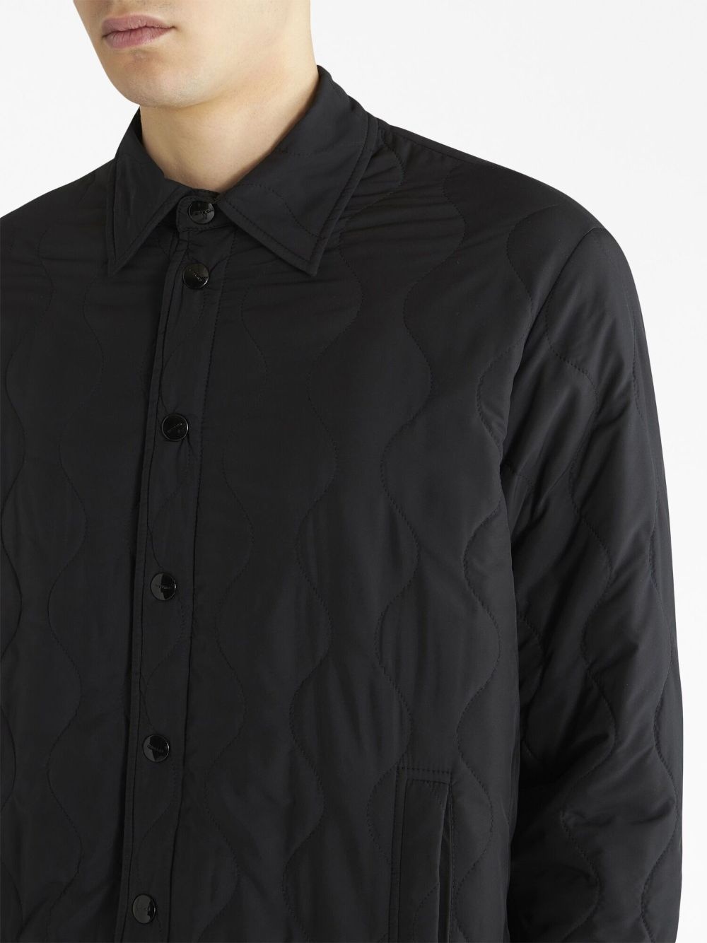 quilted button-up shirt jacket - 4