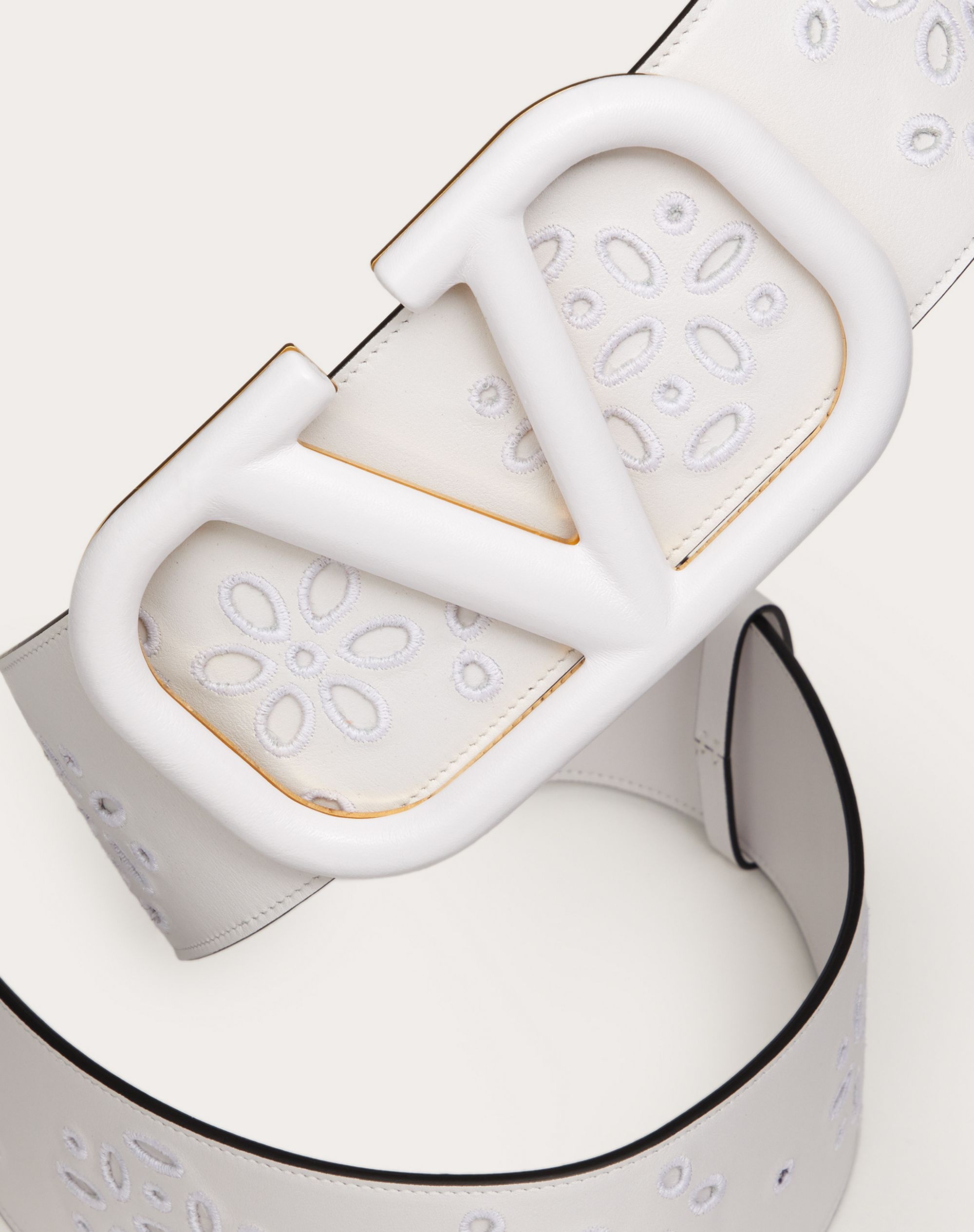 VLOGO SIGNATURE BELT IN CALFSKIN WITH SAN GALLO EMBROIDERY 70 MM - 2