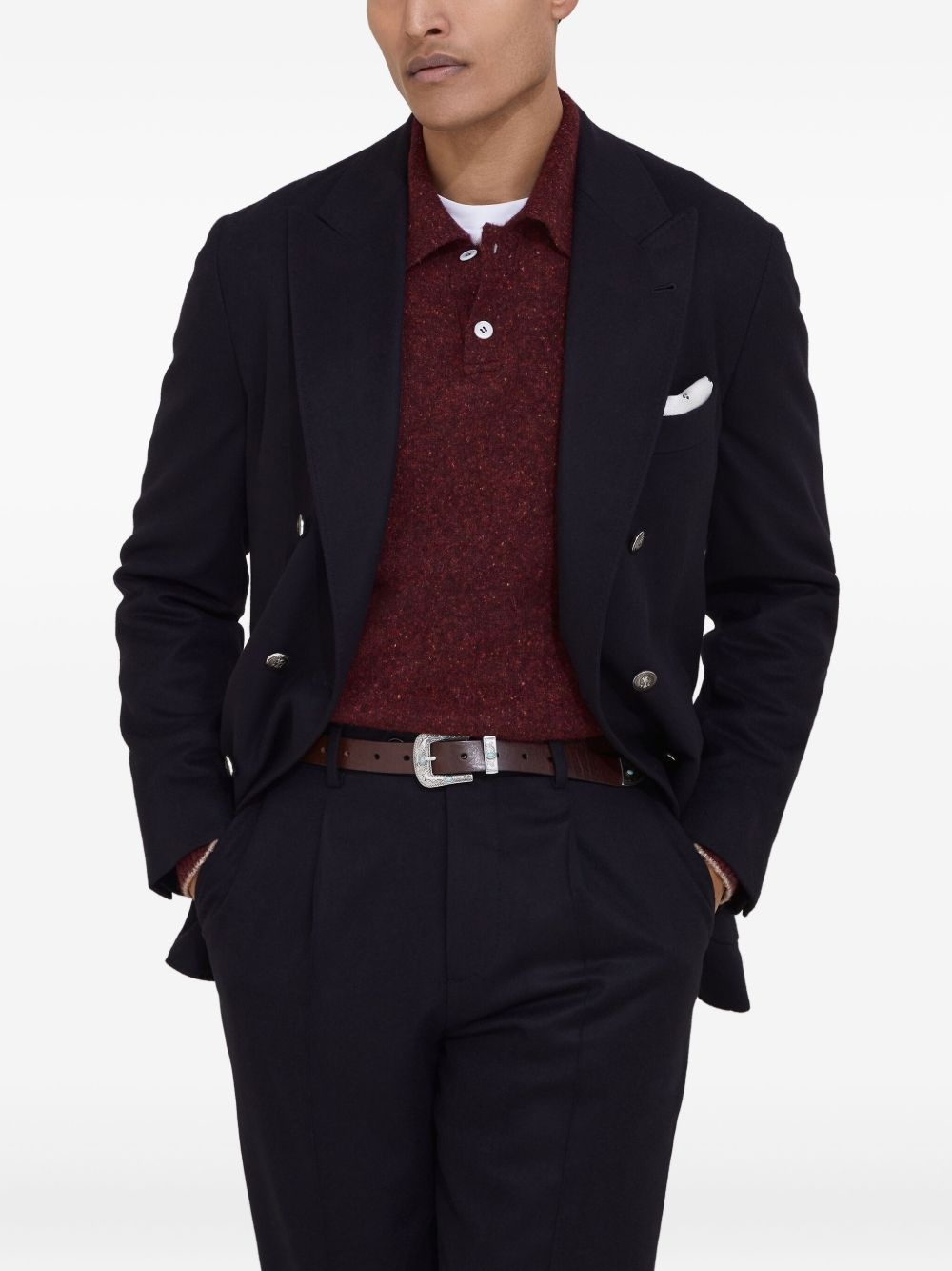mélange-effect polo shirt - 5