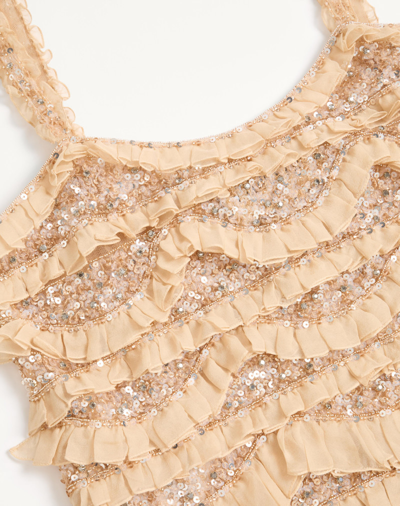 TULLE ILLUSIONE EMBROIDERED SHORT DRESS 7