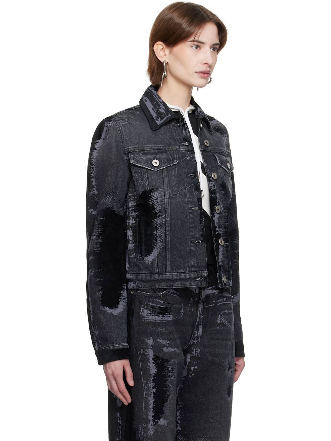 Black 'The Flocked' Denim Jacket - 2