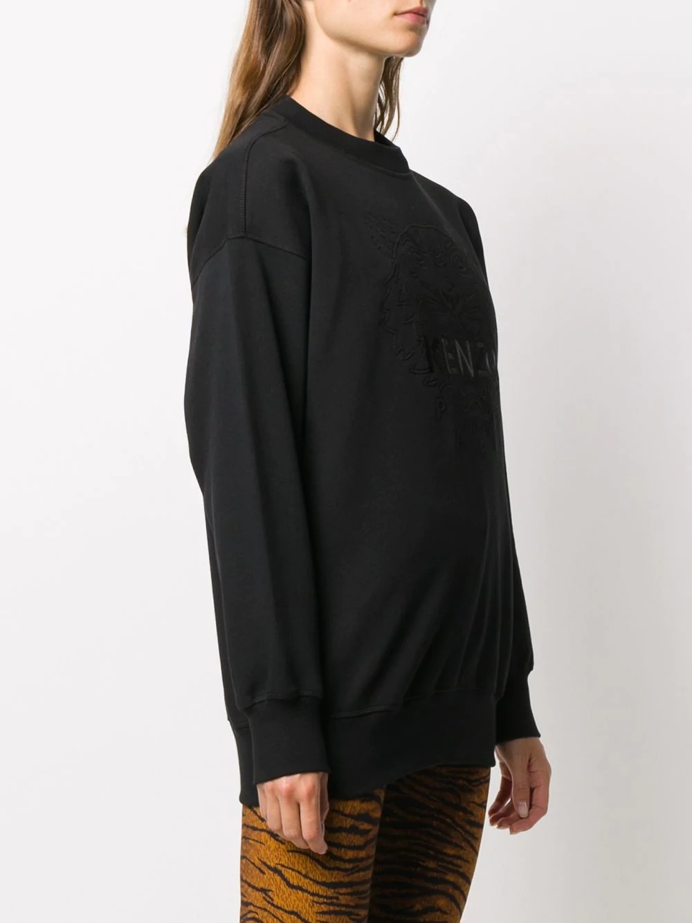 embroidered logo crew neck sweatshirt - 3